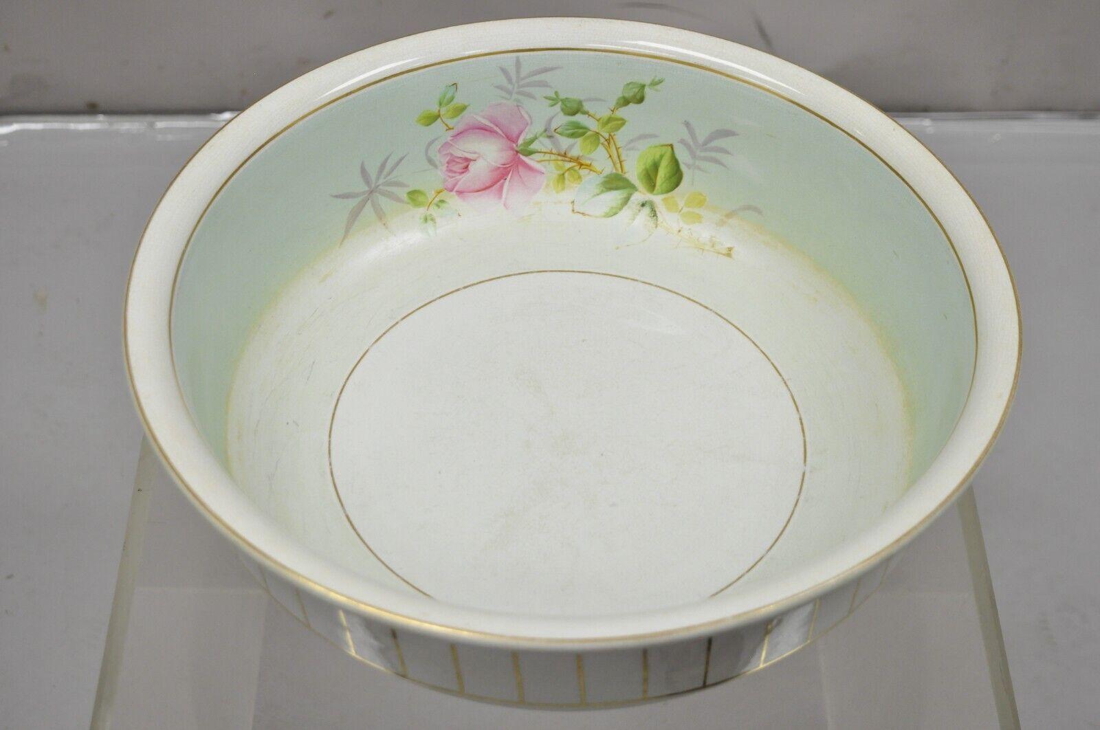 XIXe siècle  Antique Ironstone China Coxon & Co Green Pottery Wash Bowl Basin and Pitcher (Bassin et pichet) en vente