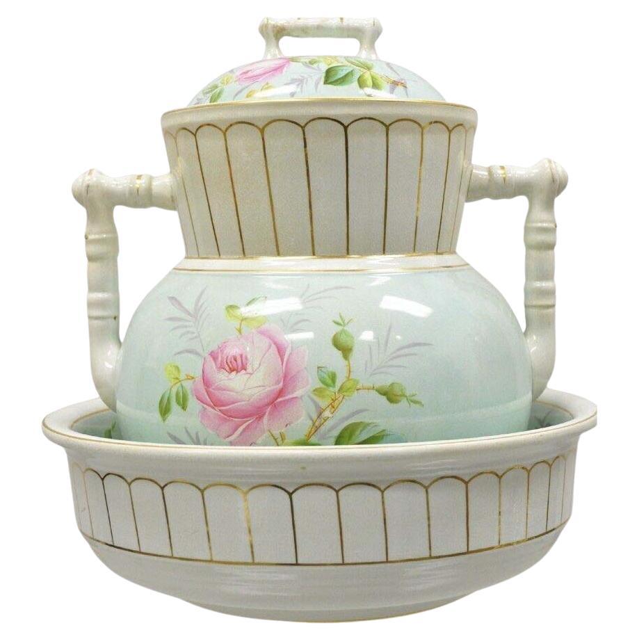 Antico lavabo e brocca in Ironstone China Coxon & Co Greene & Greene in vendita