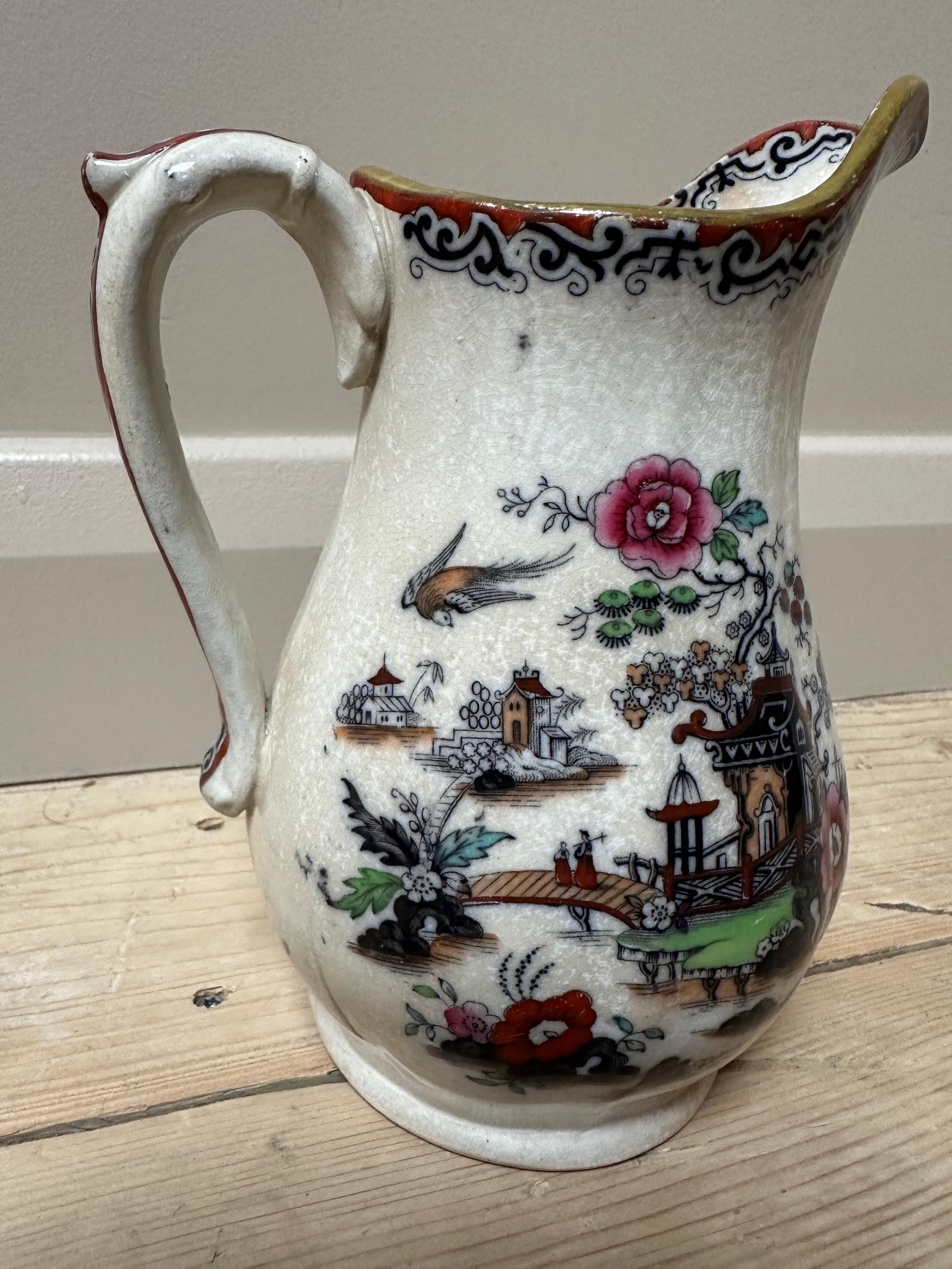 Antiker Ironstone Krug, Masons, asiatische Szene, 19. Jahrhundert im Angebot 6