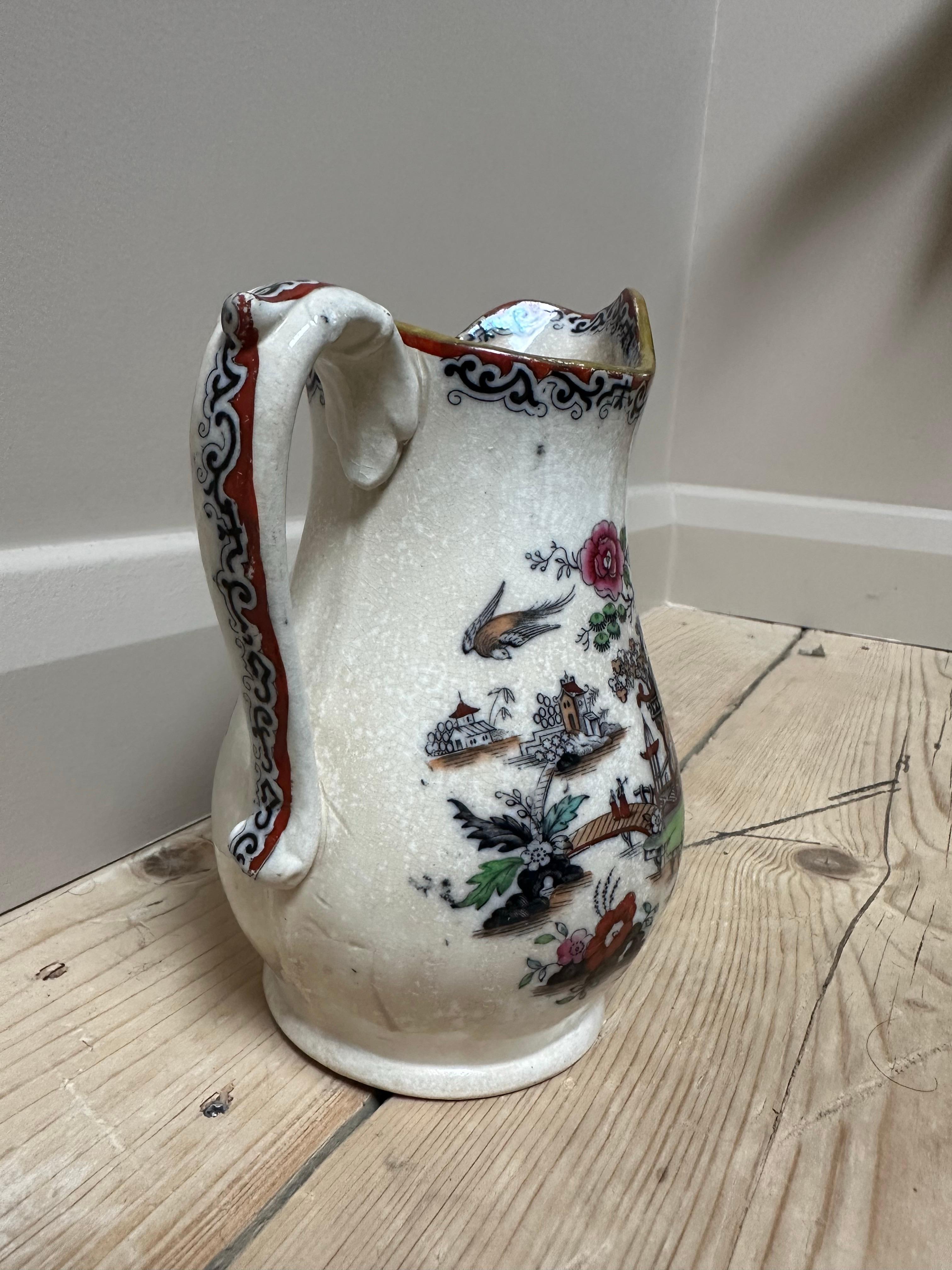 Antiker Ironstone Krug, Masons, asiatische Szene, 19. Jahrhundert im Angebot 7