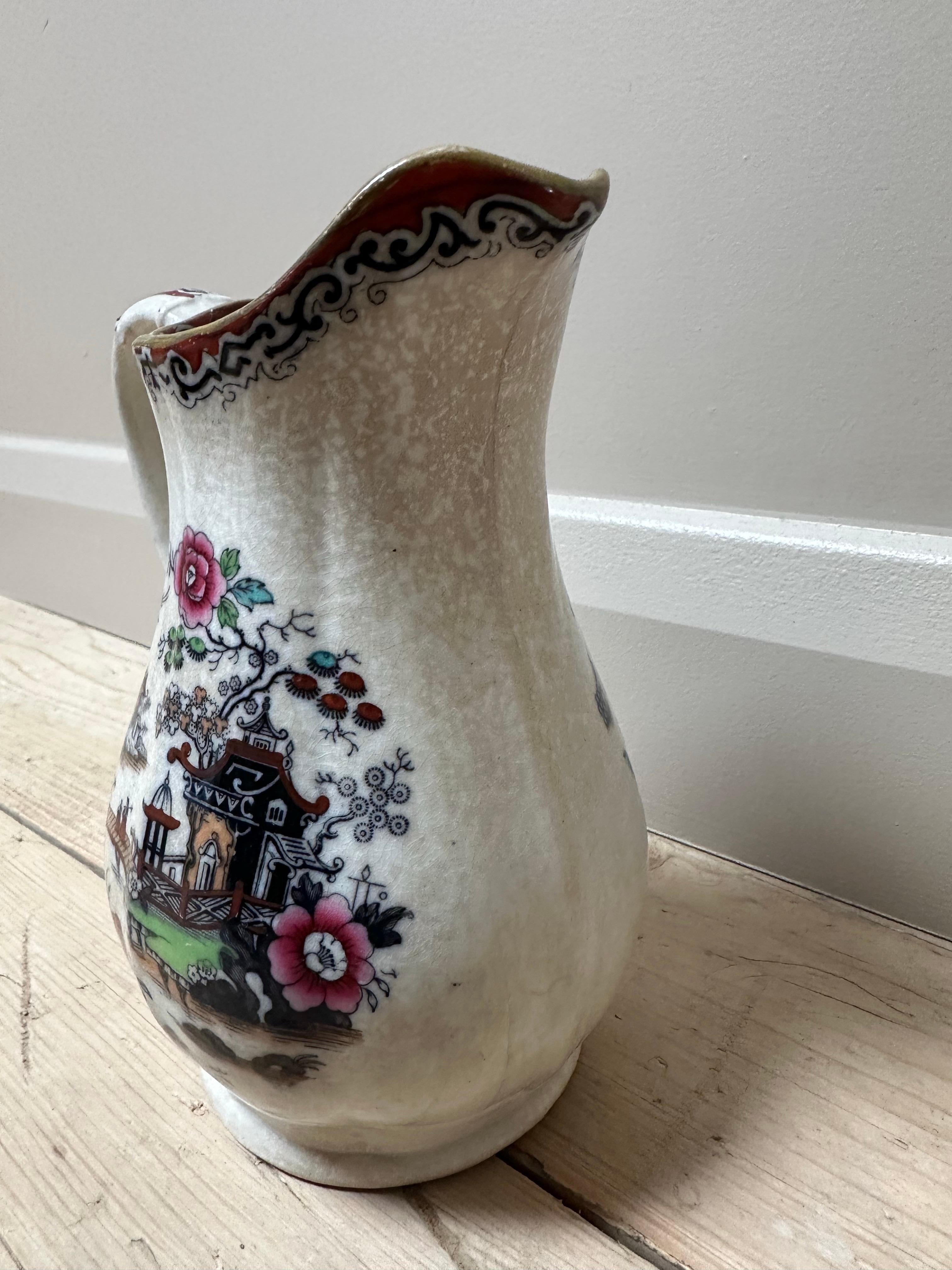 Antiker Ironstone Krug, Masons, asiatische Szene, 19. Jahrhundert im Angebot 8