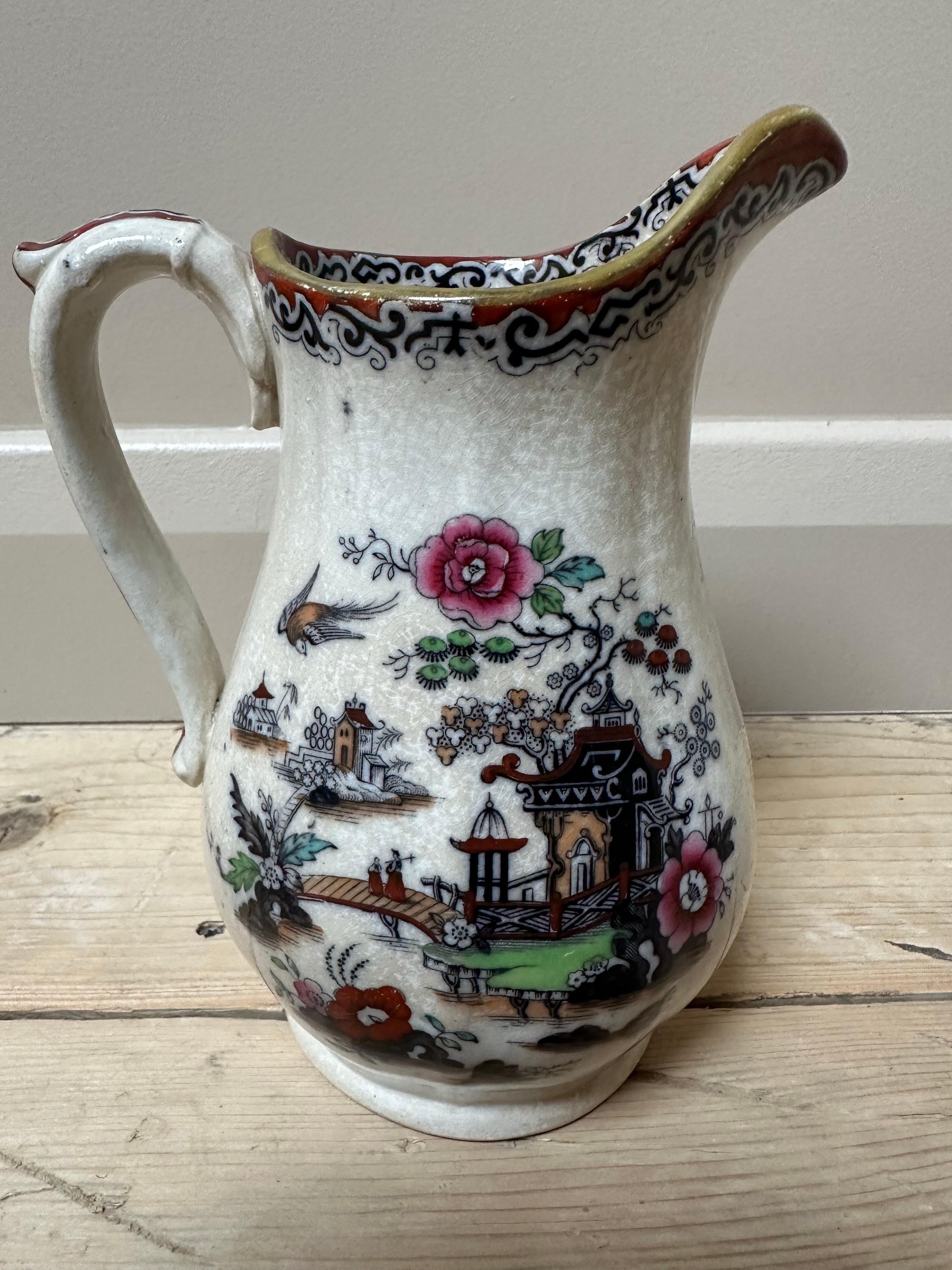 Antiker Ironstone Krug, Masons, asiatische Szene, 19. Jahrhundert im Angebot 2