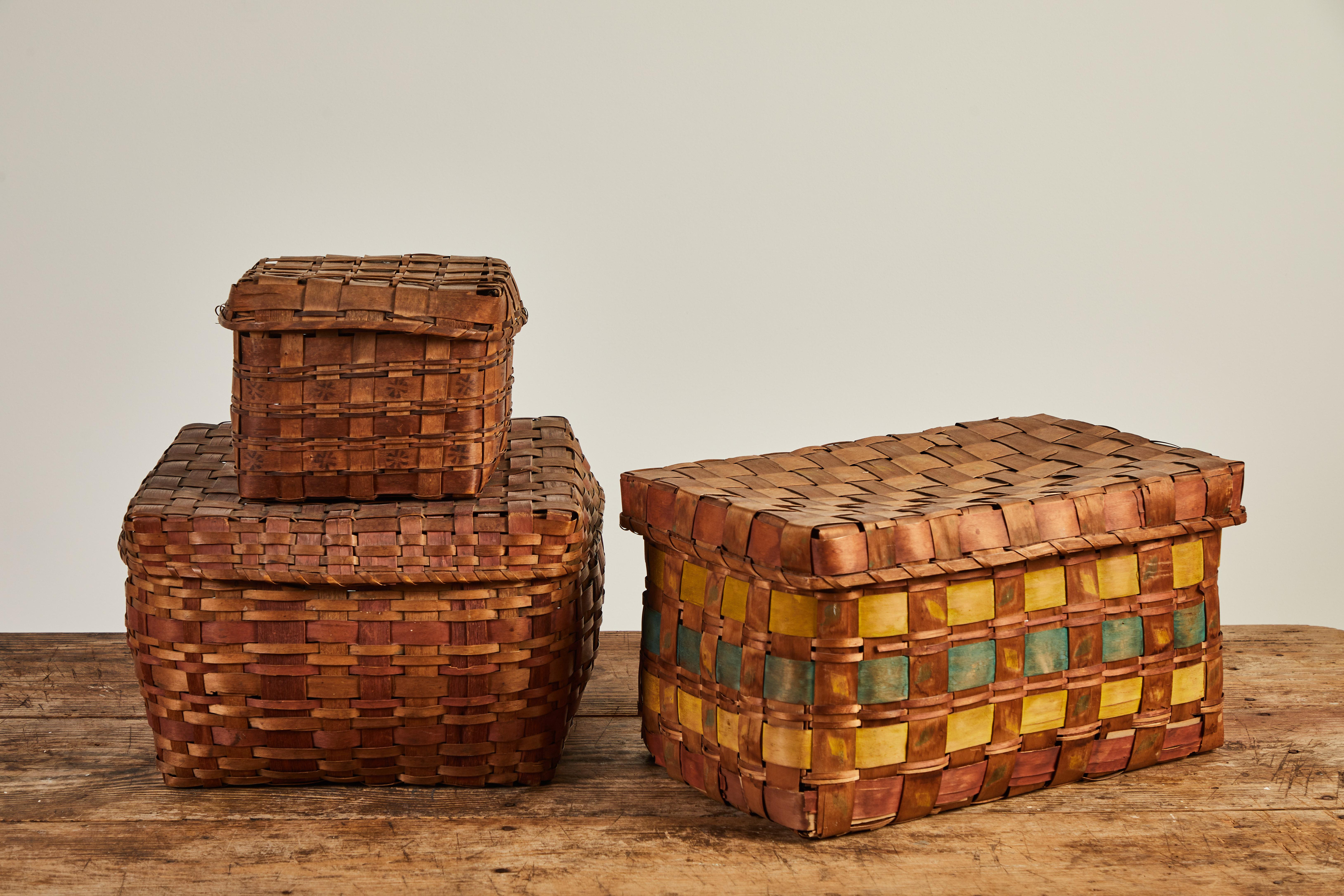 These beautiful Native Iroquois baskets are sold individually. Each basket is unique and one of a kind. The baskets are priced from $365- $500.