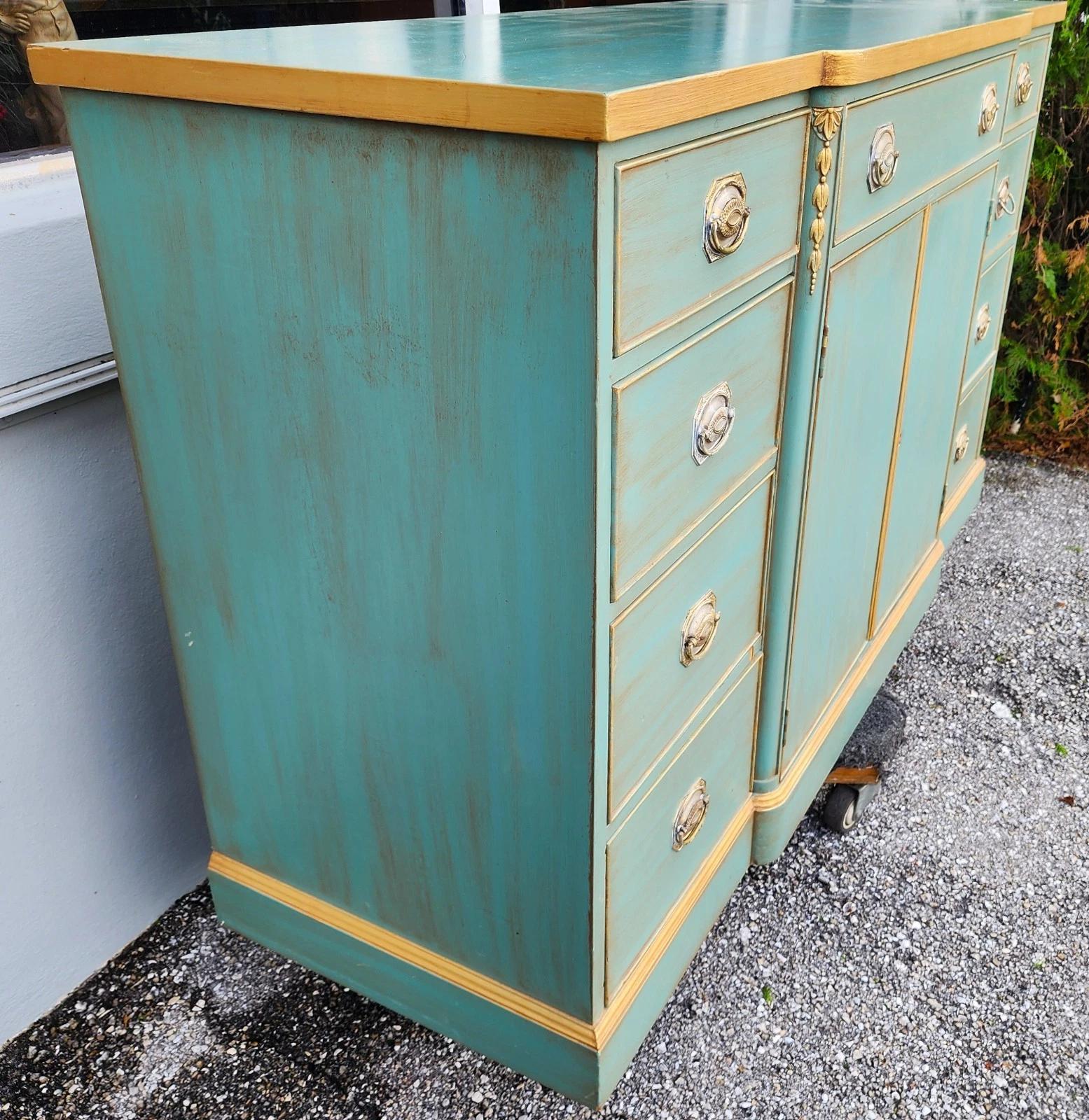 Antique IRWIN French Country Buffet Sideboard Bar Rolling en vente 4