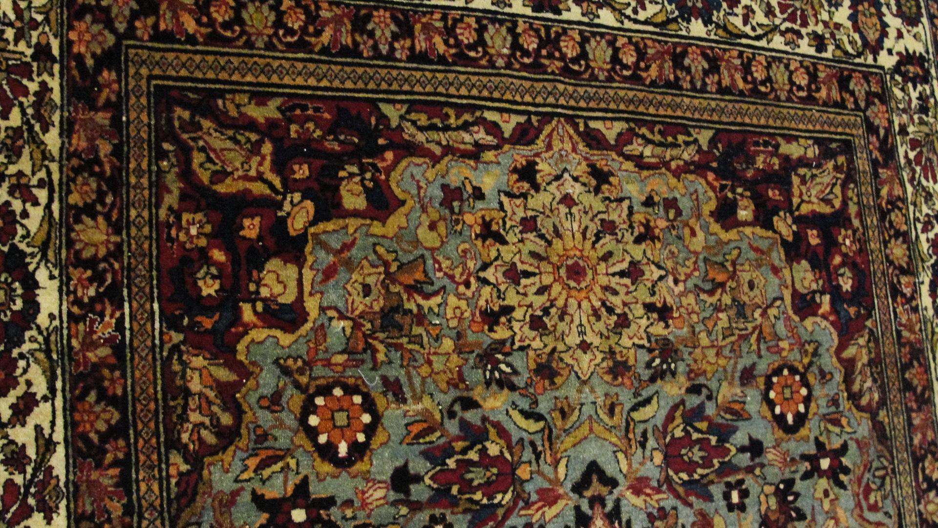 Antique Isfahan Ahmad Rug, Unique In Good Condition For Sale In Evanston, IL