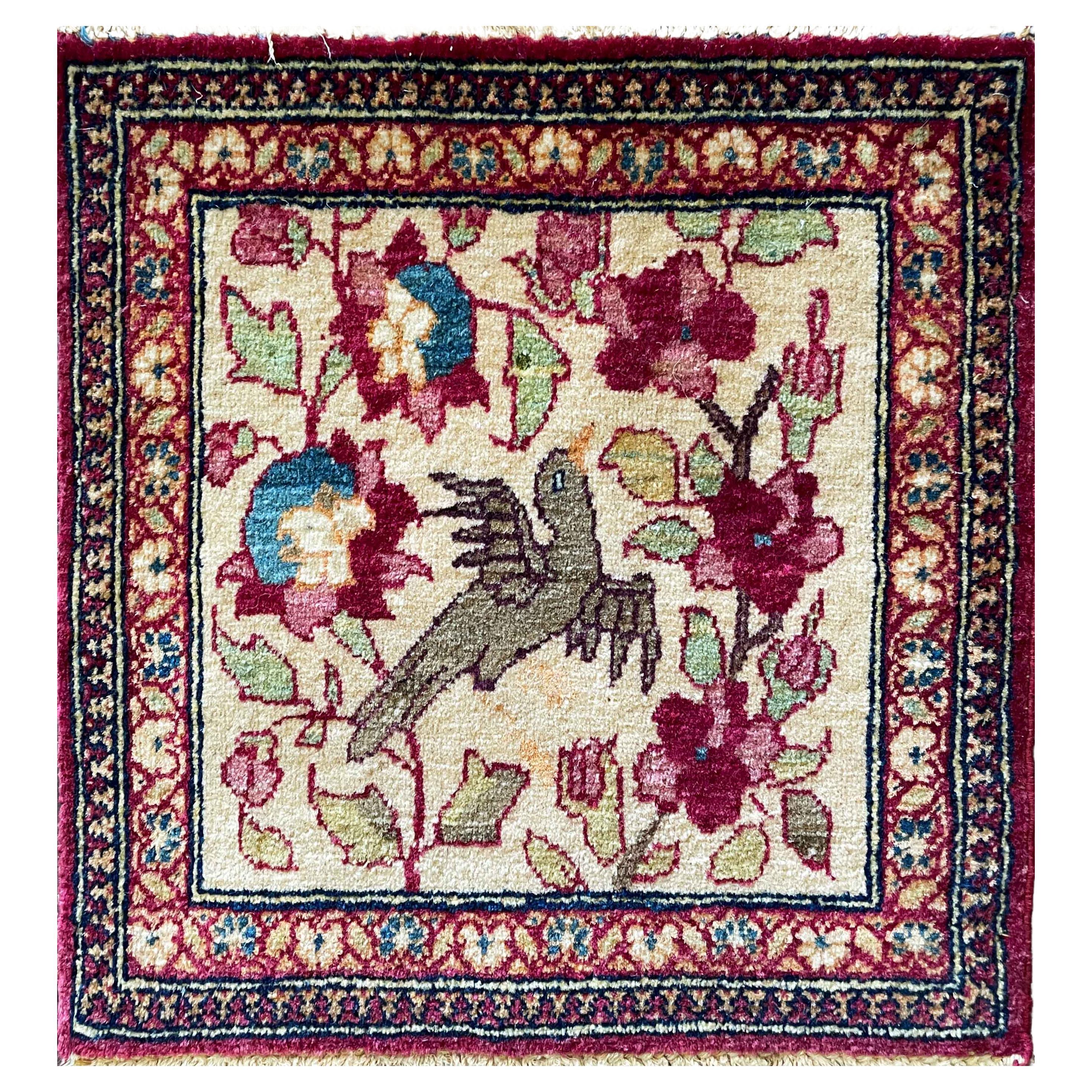 Antique Isfahan Ahmad Rug, Very unusual For Sale