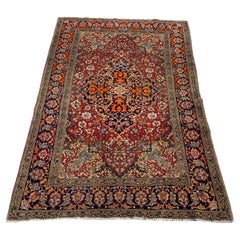 Antique Isfahan Persian wool rug circa 1920