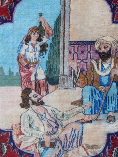 Antique Isfahan Pictorial Rug, Early 20th Century