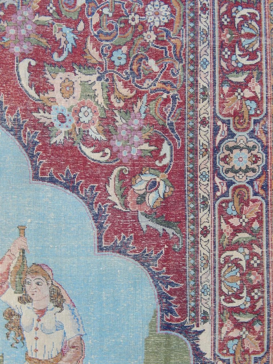 Antiker Isfahan-Bilderteppich, frühes 20. Jahrhundert  (Persisch) im Angebot