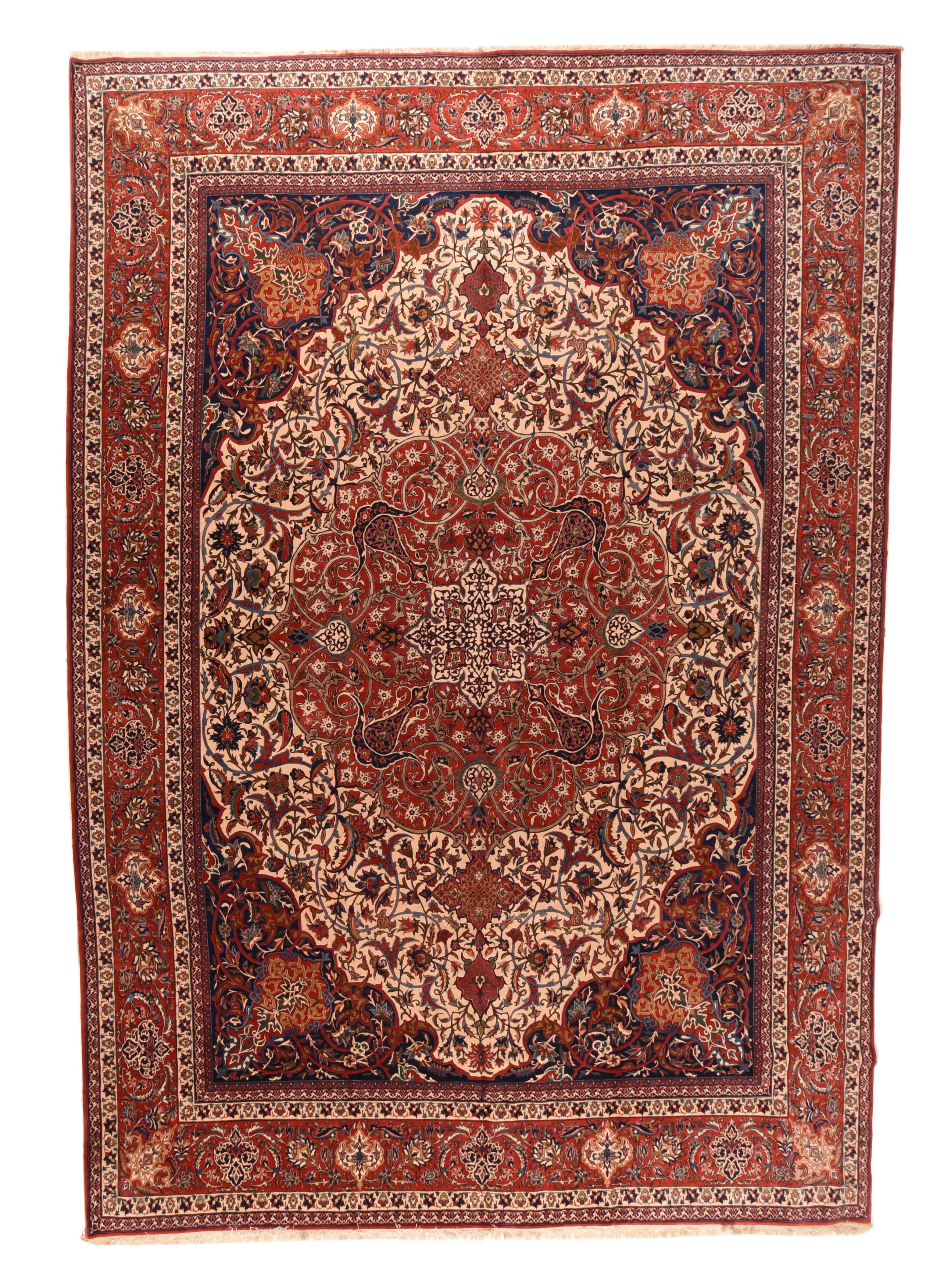 Persian Antique Isfahan Rug 11'10'' x 17'1'' For Sale