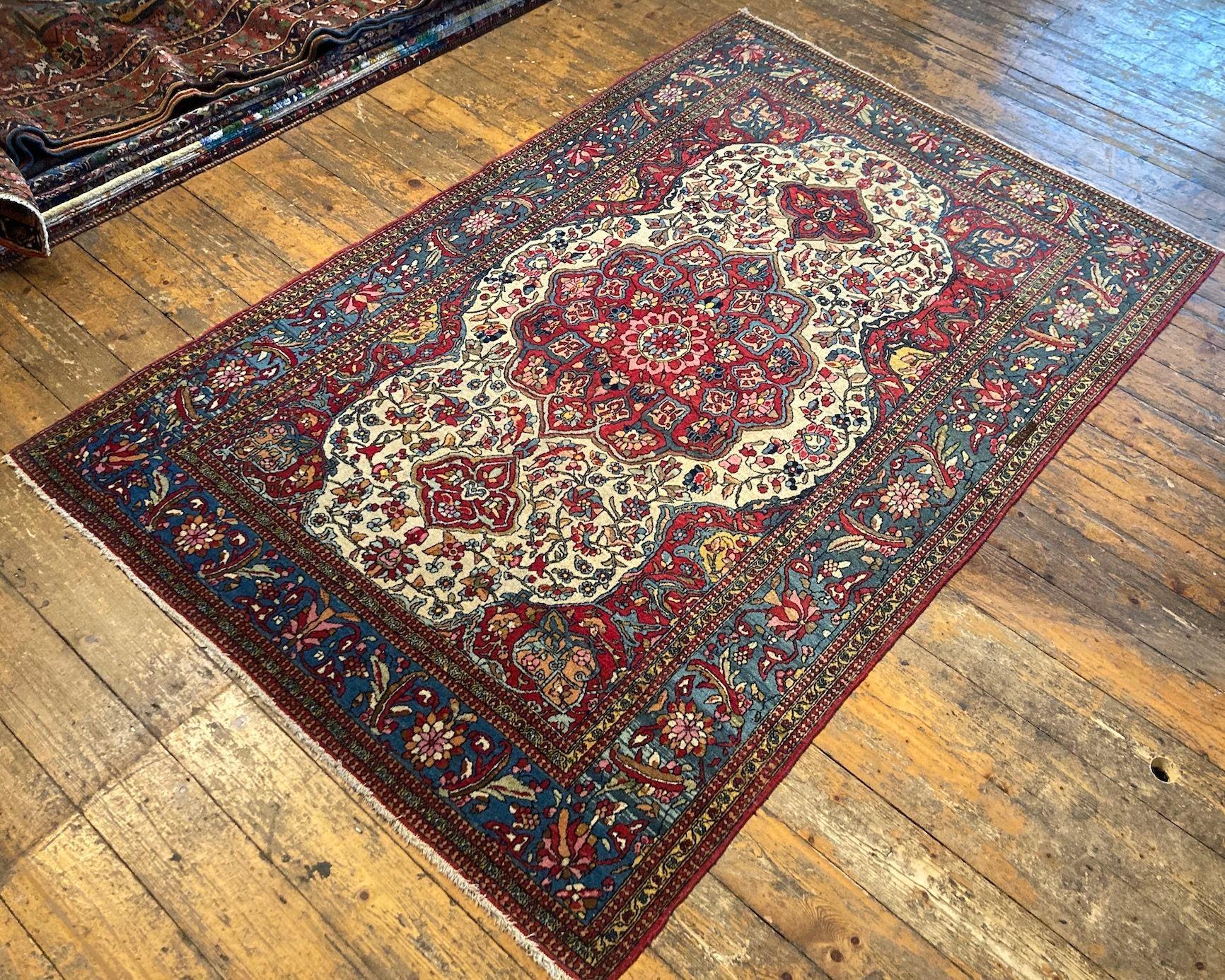 Early 20th Century Antique Isfahan Rug For Sale