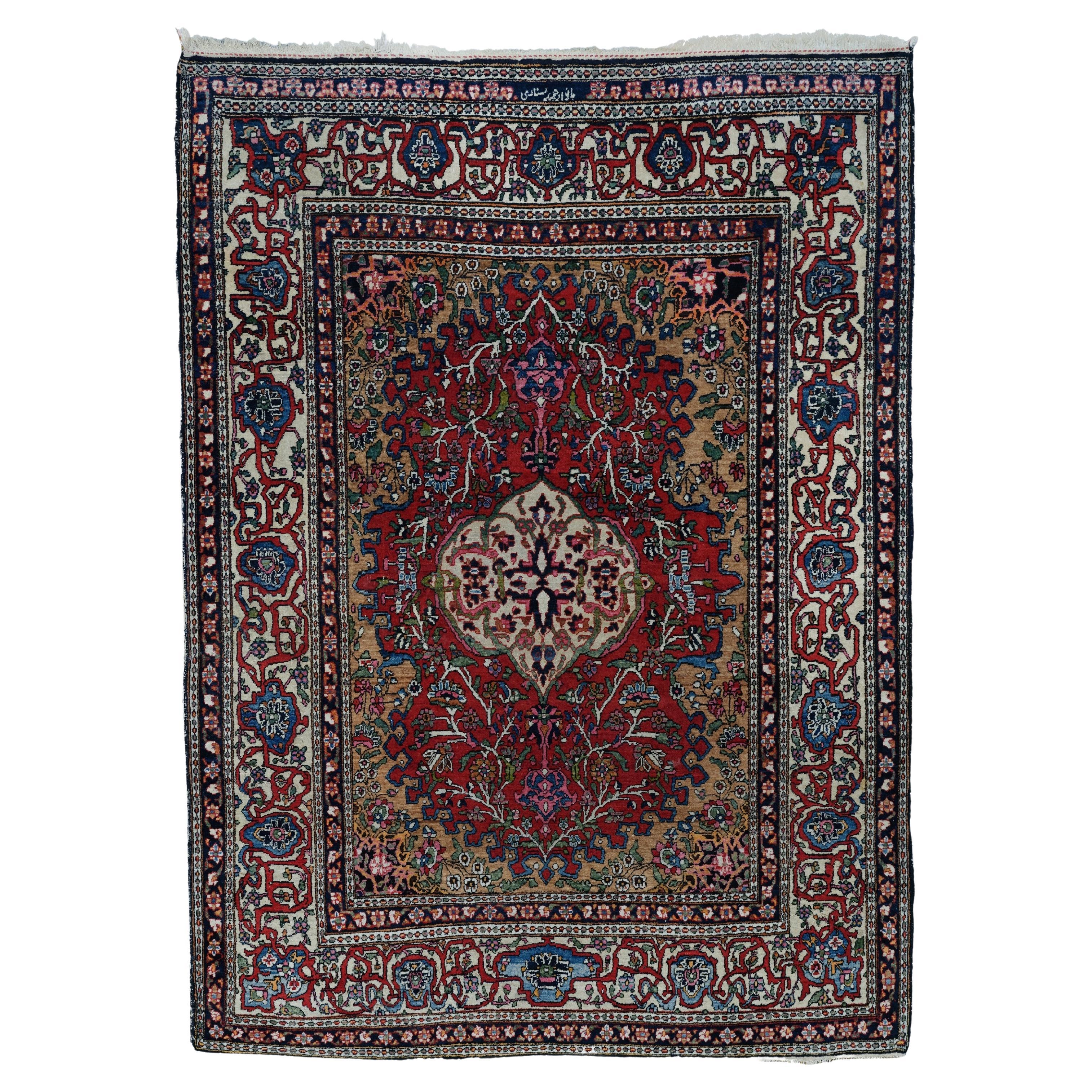 Antique Isfahan Rug - 19th Century Isfahan Rug, Antique Rug, Handwoven Rug For Sale