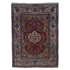 Antiker Isfahan-Teppich - 19. Jahrhundert Isfahan-Teppich, antiker Teppich, handgewebter Teppich