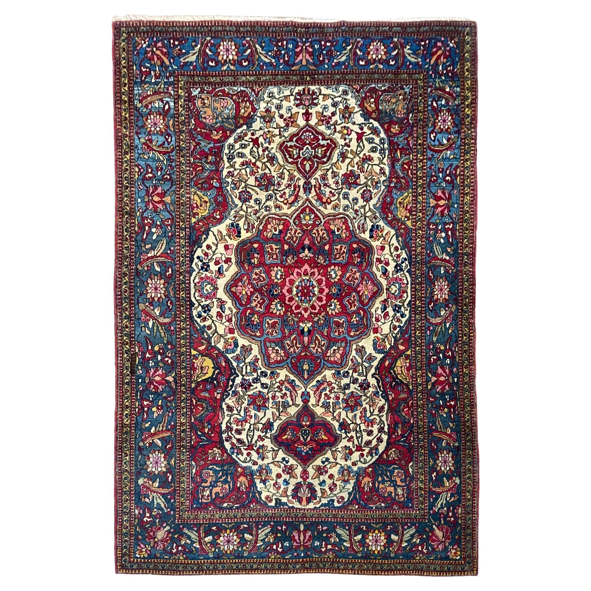 Antiker Isfahan-Teppich 2,02 mx 1,36 m
