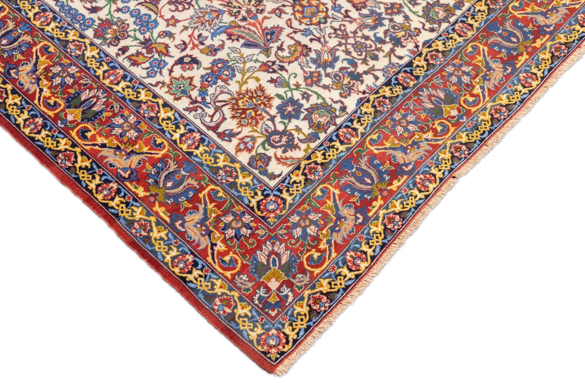 Hand-Knotted Antique Isfahan Rug 3'5'' x 5'2'' For Sale