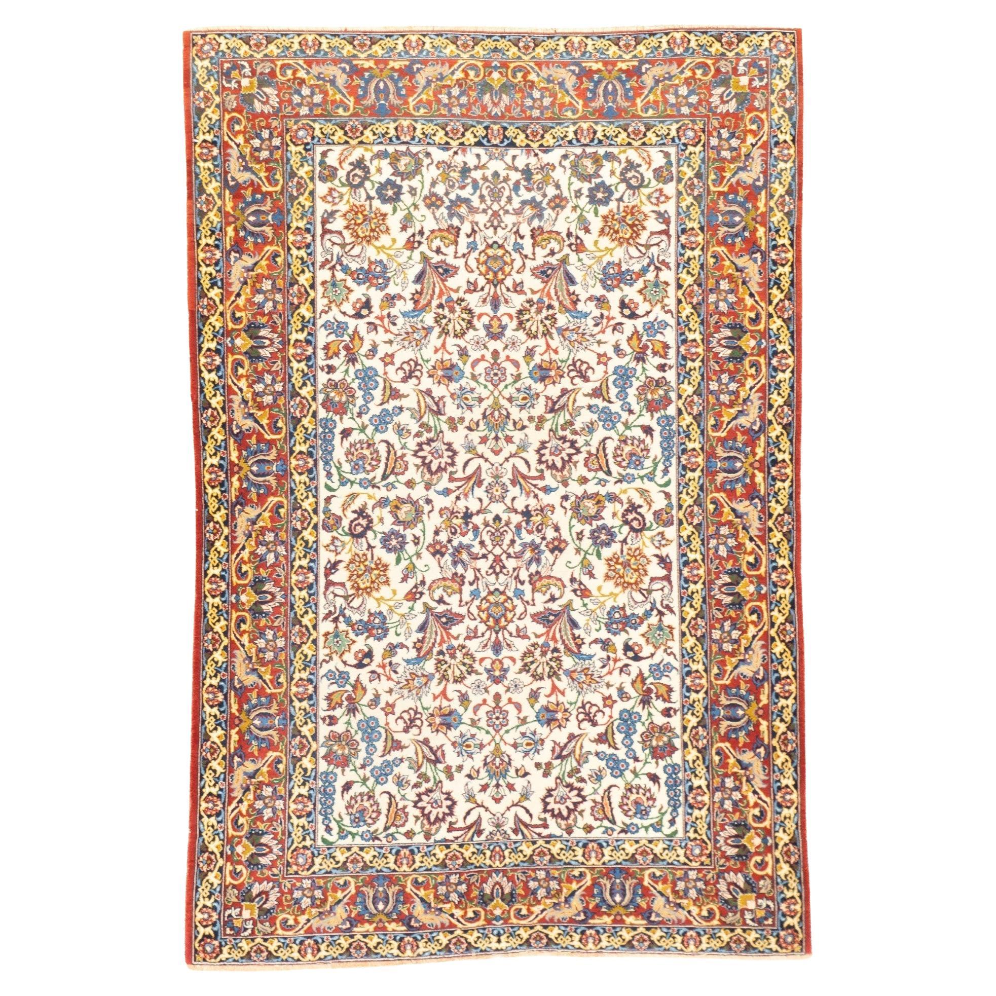 Antique Isfahan Rug 3'5'' x 5'2''