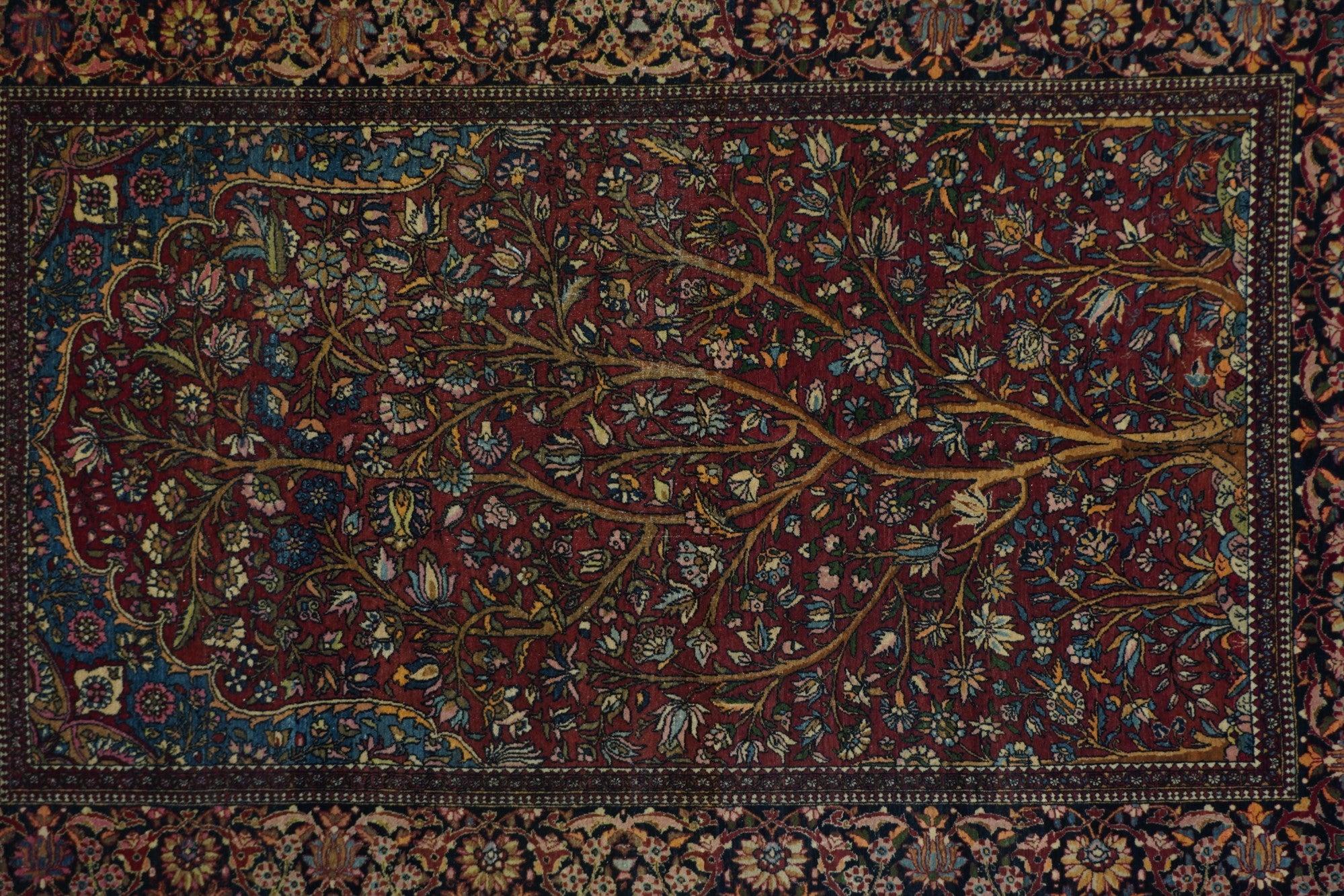 Alfombra antigua Isfahan 4'7'' x 7'1'' Persa en venta