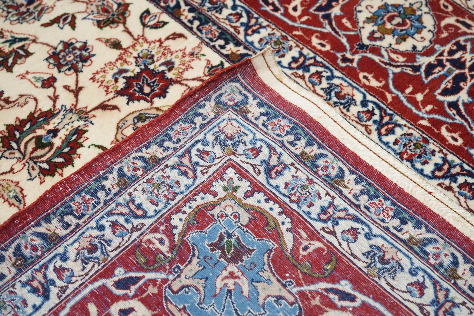Antique Isfahan Rug For Sale 4