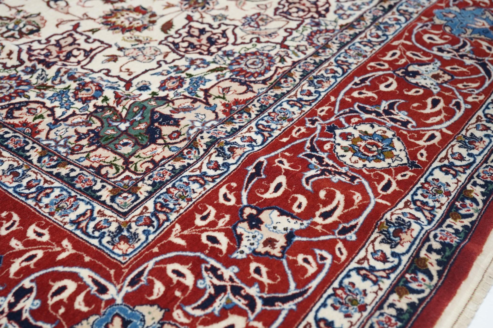 Wool Antique Isfahan Rug For Sale