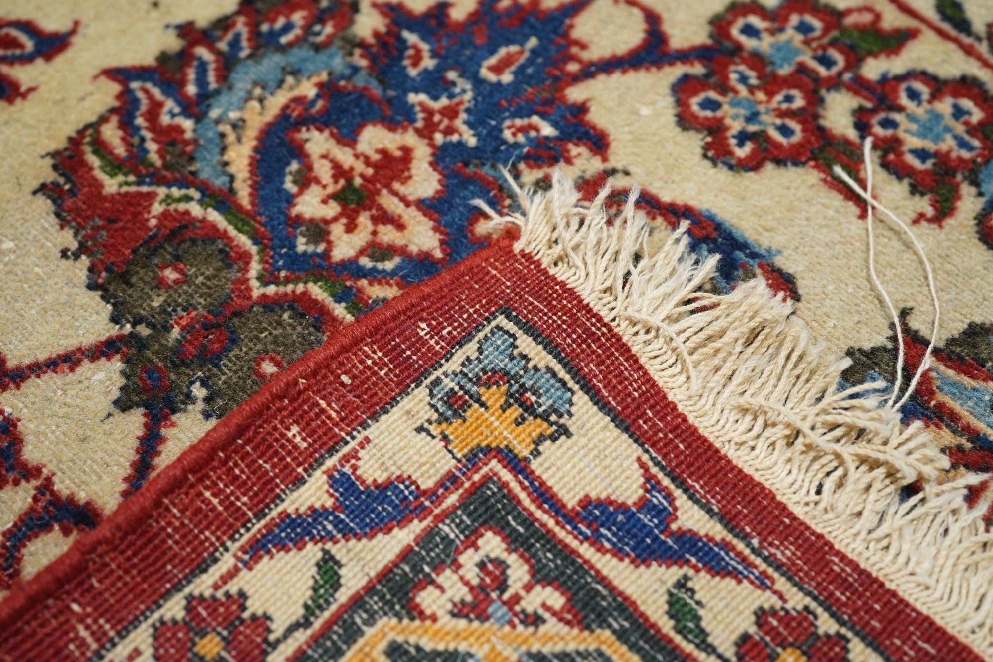 Antique Isfahan Rug 7'3'' x 10'6'' For Sale 3