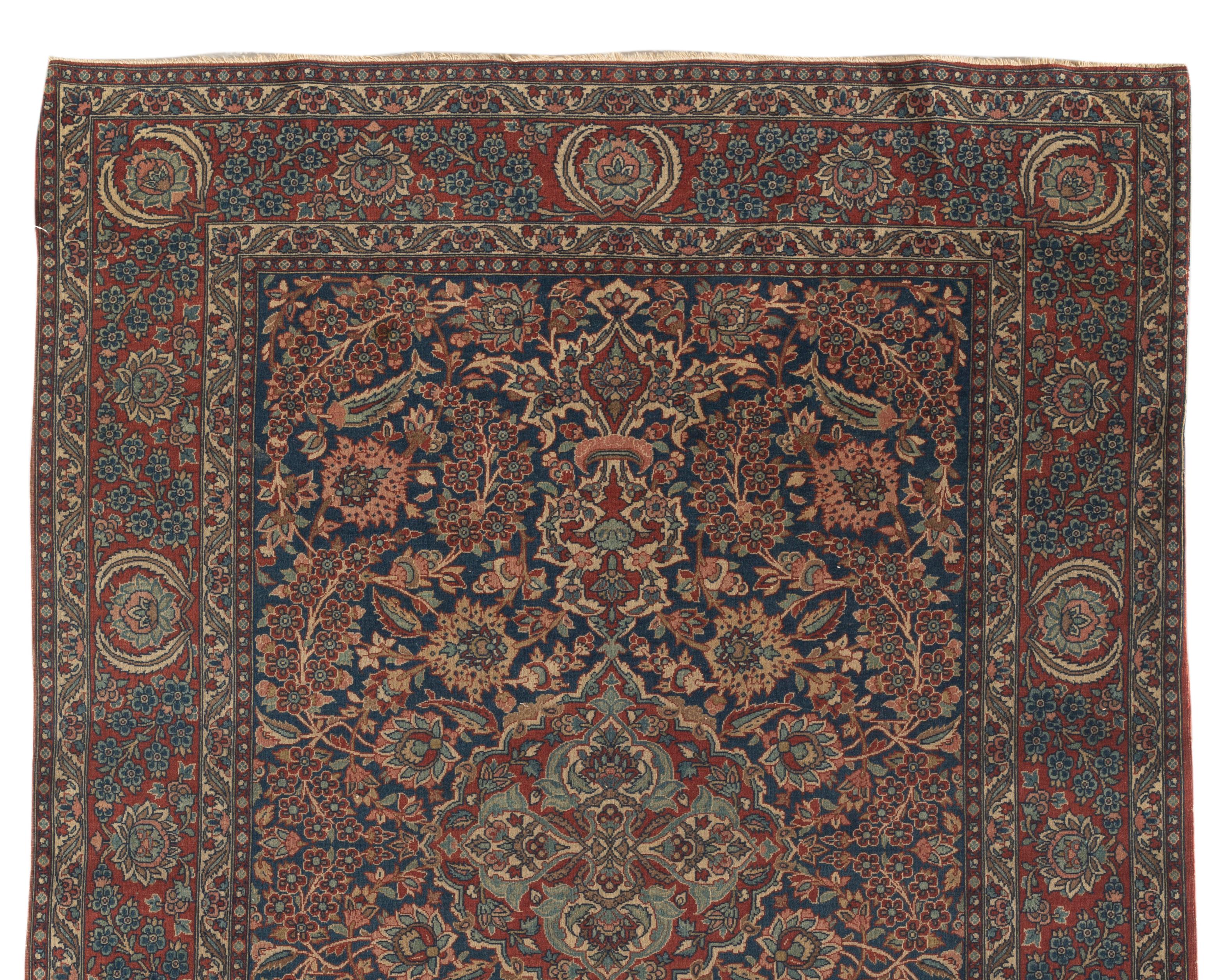 Hand-Woven Antique Isfahan Rug, circa 1880  For Sale