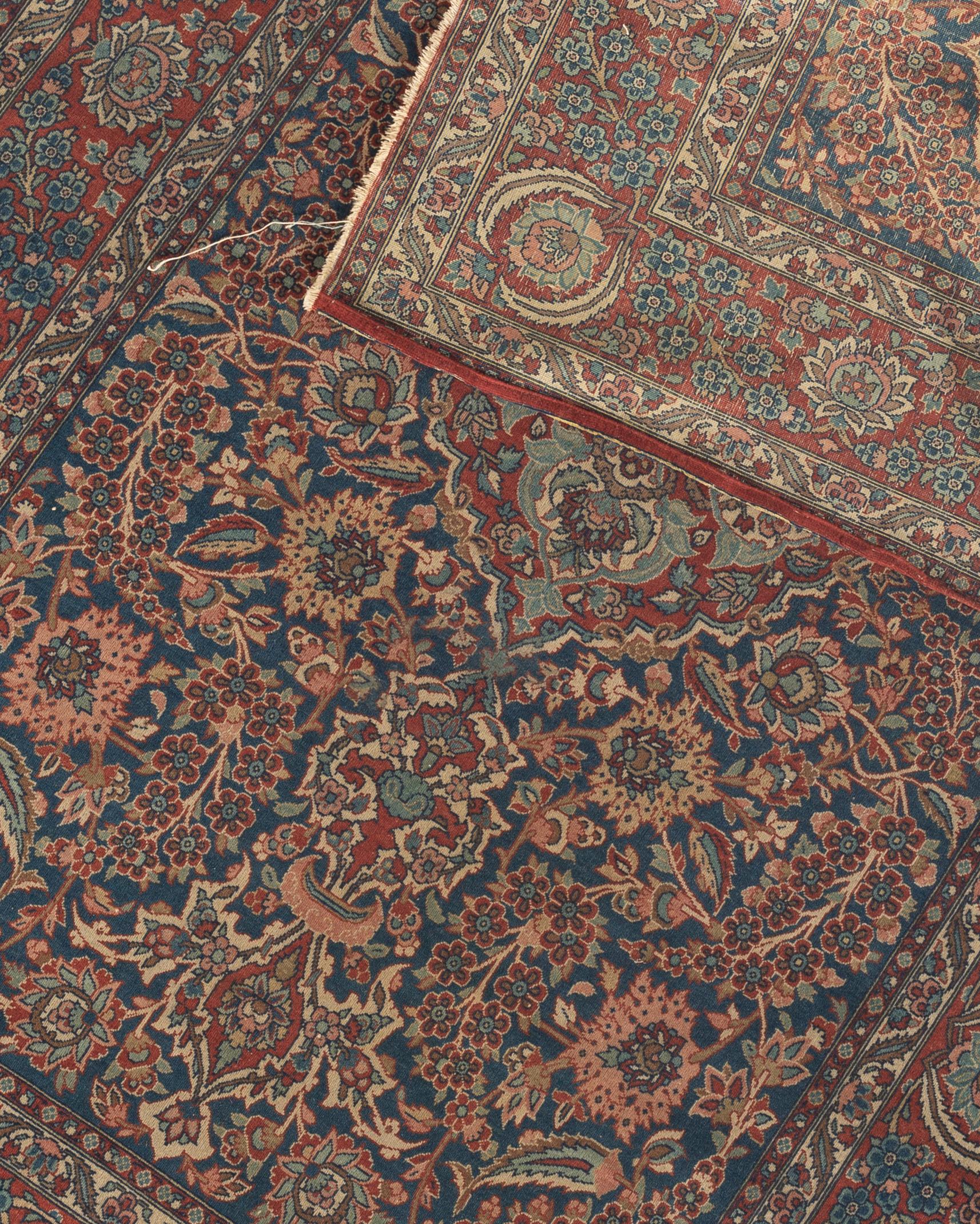 Wool Antique Isfahan Rug, circa 1880  For Sale