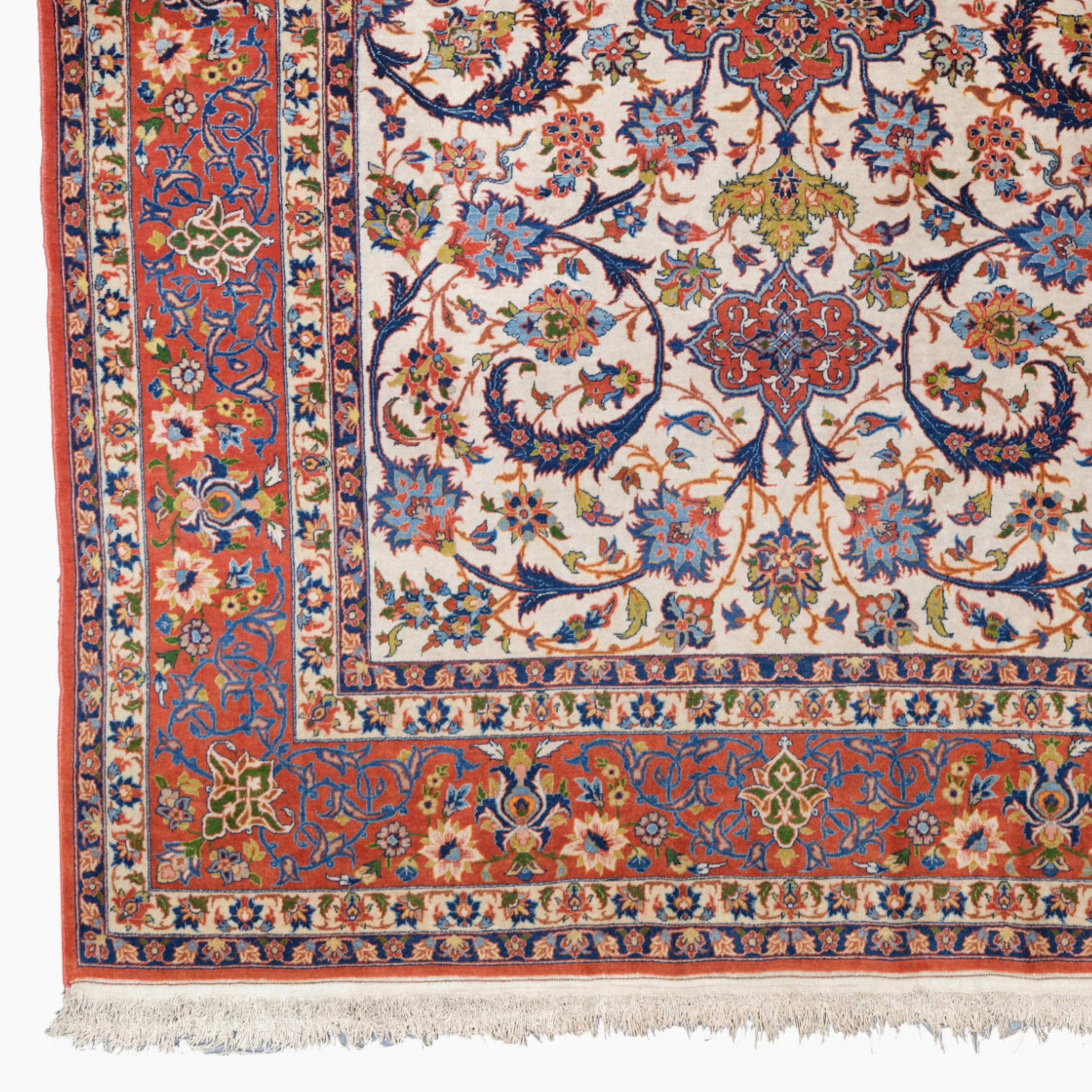 Antique Isfahan Rug  Late of 19th Century Isfahan Rug
Size: 154×224 cm

This magnificent carpet will fascinate you with its intricate designs and vibrant colors that reflect the rich history and craftsmanship of the period. Each stitch tells the