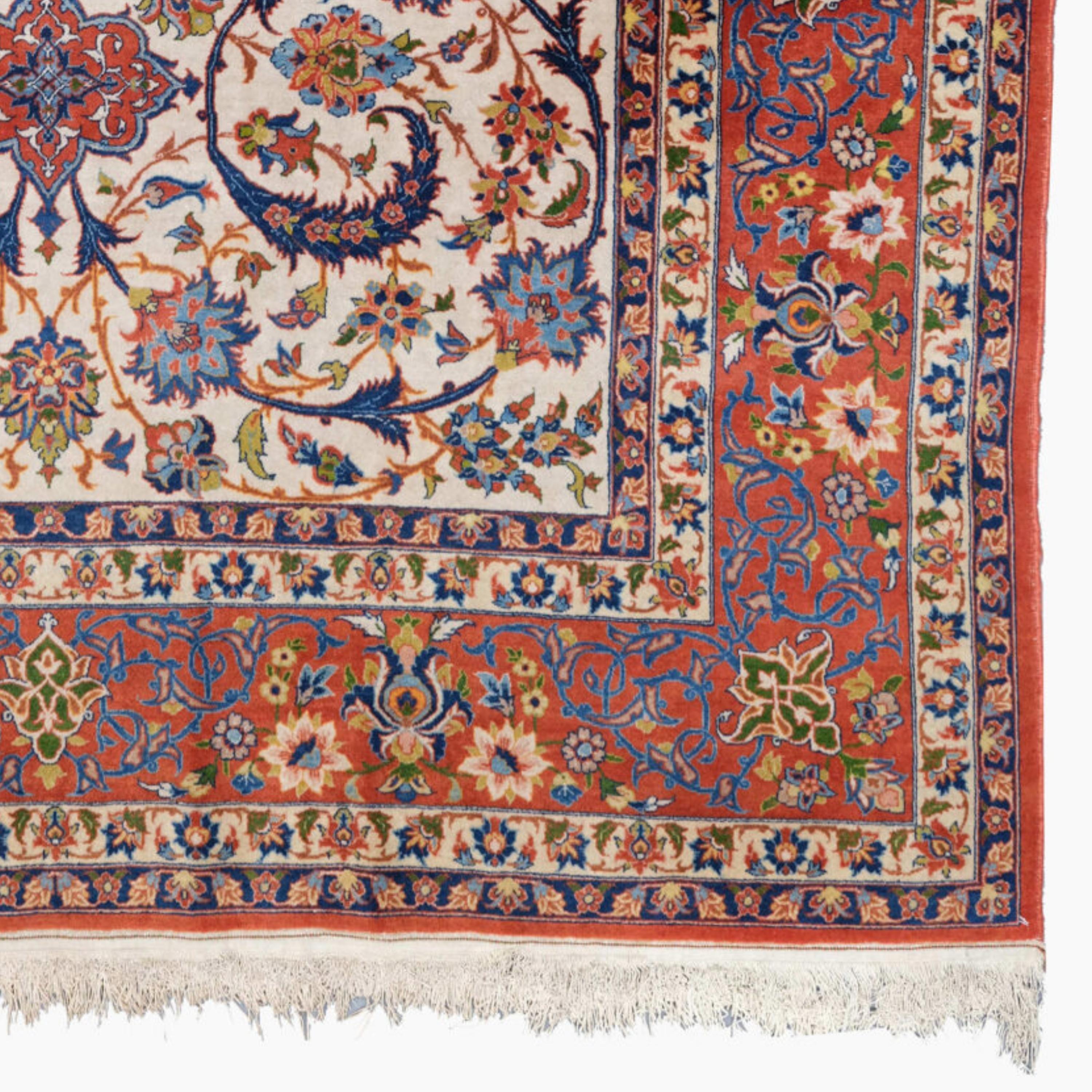 19th Century Antique Isfahan Rug - Late of 19th Centıry Isfahan Rug For Sale
