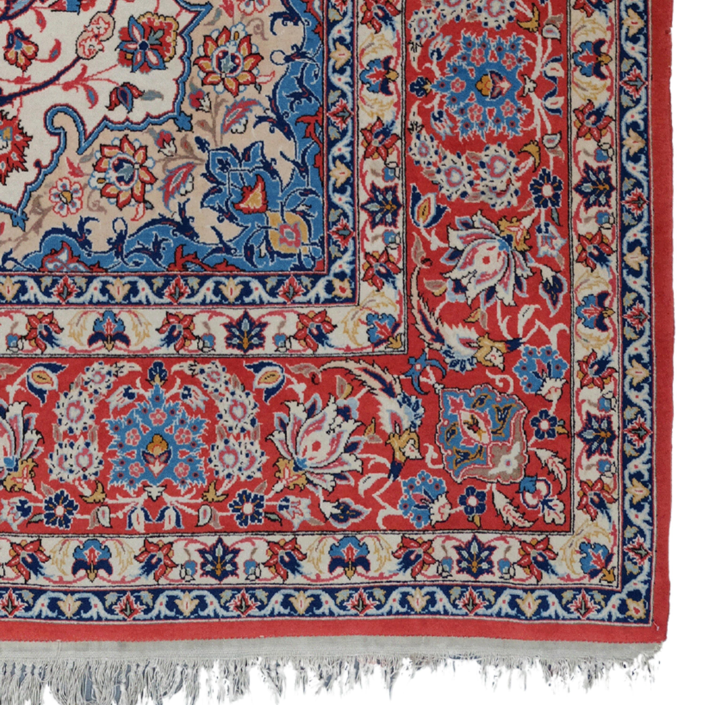 Wool Antique Isfahan Rug - Late of 19th Century Isfahan Rug, Antique Rug, Vintage Rug For Sale