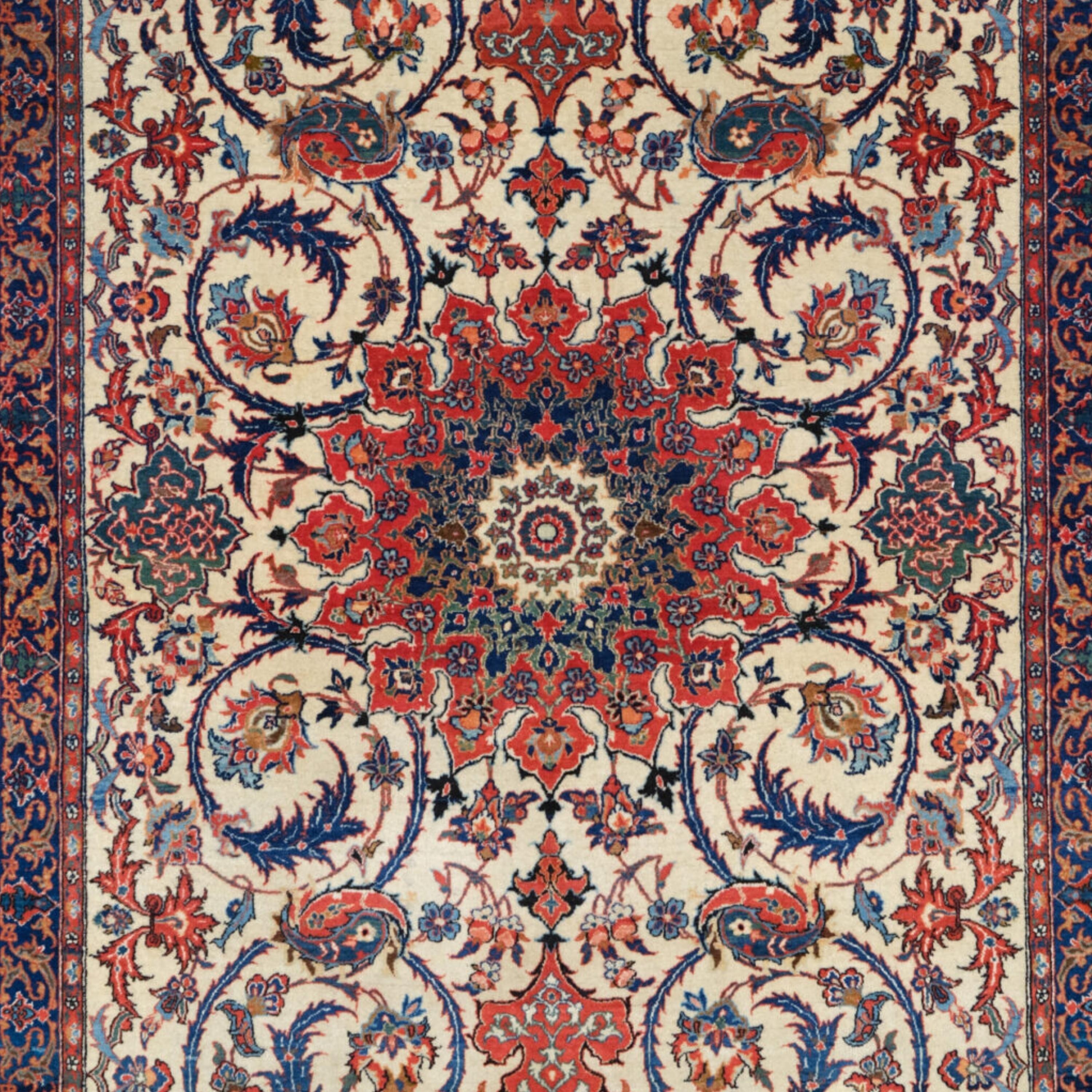Azerbaijani Antique Isfahan Rug - Late of 19th Century Isfahan Rug, Antique Rugs For Sale