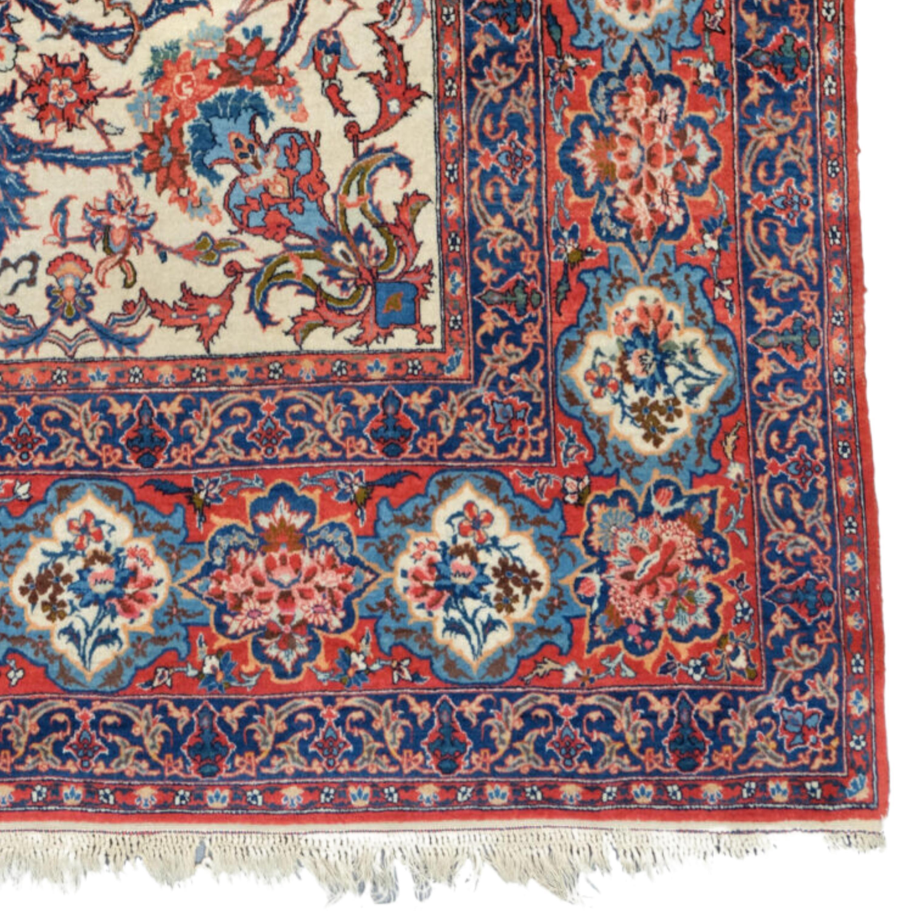 Wool Antique Isfahan Rug - Late of 19th Century Isfahan Rug, Antique Rugs For Sale