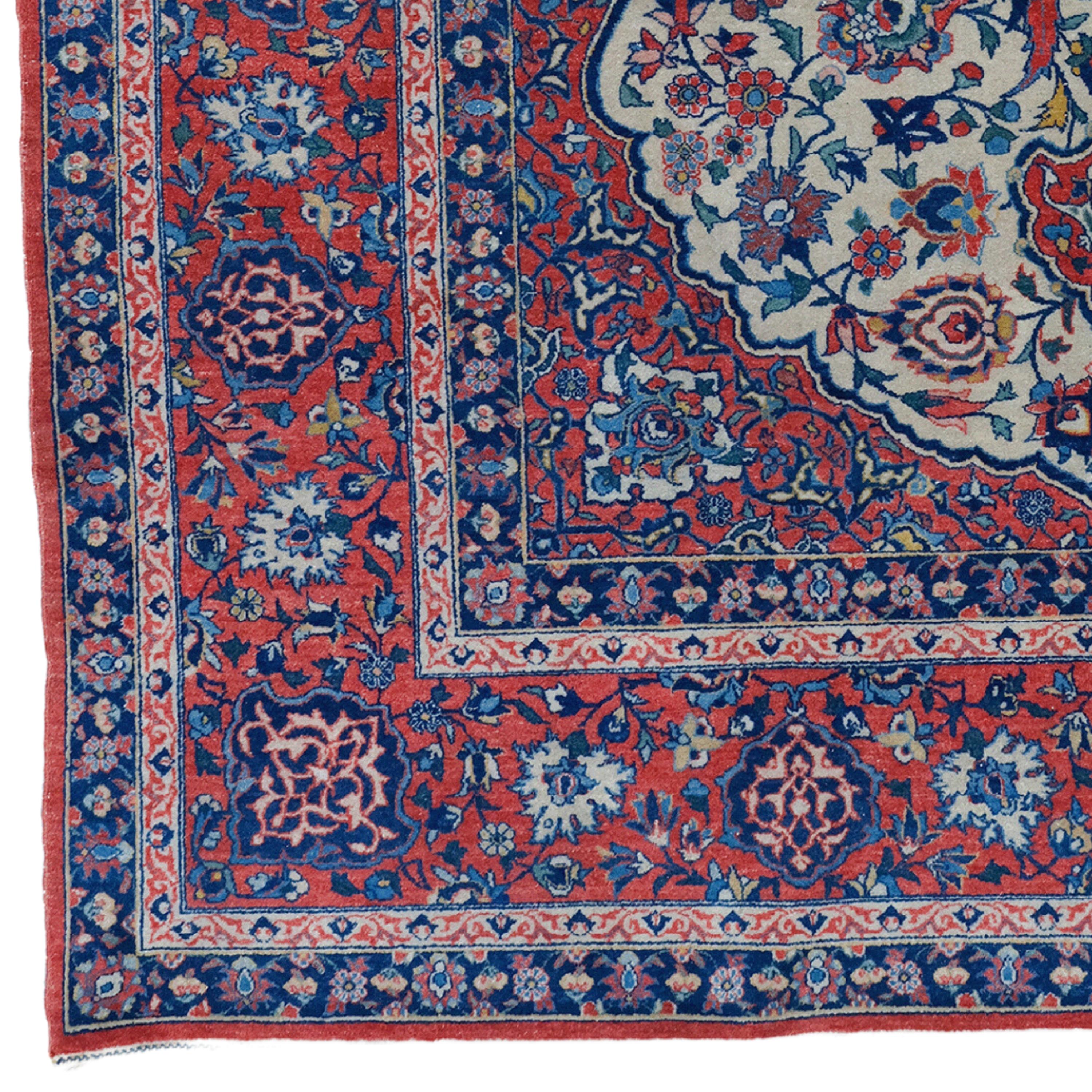 Symbol of Nobility: 19th Century Antique Isfahan Carpet

If you want to add a historical touch to your home, this antique rug is for you. This carpet has a rich history and intricate craftsmanship, dating back to the late 19th century. Isfahan is