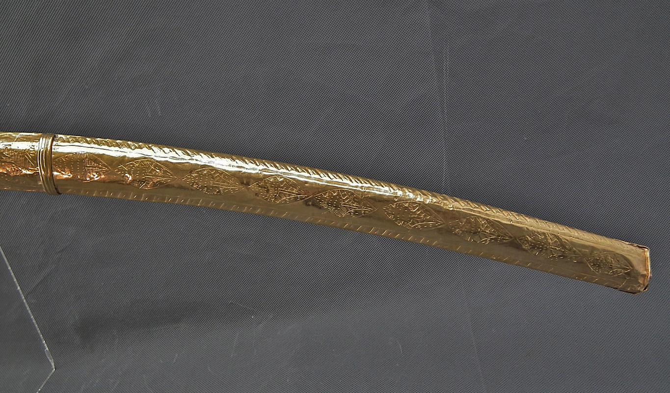 Antique Islamic Arab Sword Solid 22k Gold Mounts Damascus Steel Mughal Shamshir For Sale 7