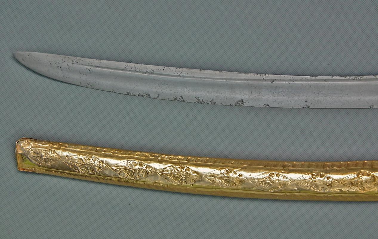 Antique Islamic Arab Sword Solid 22k Gold Mounts Damascus Steel Mughal Shamshir For Sale 10