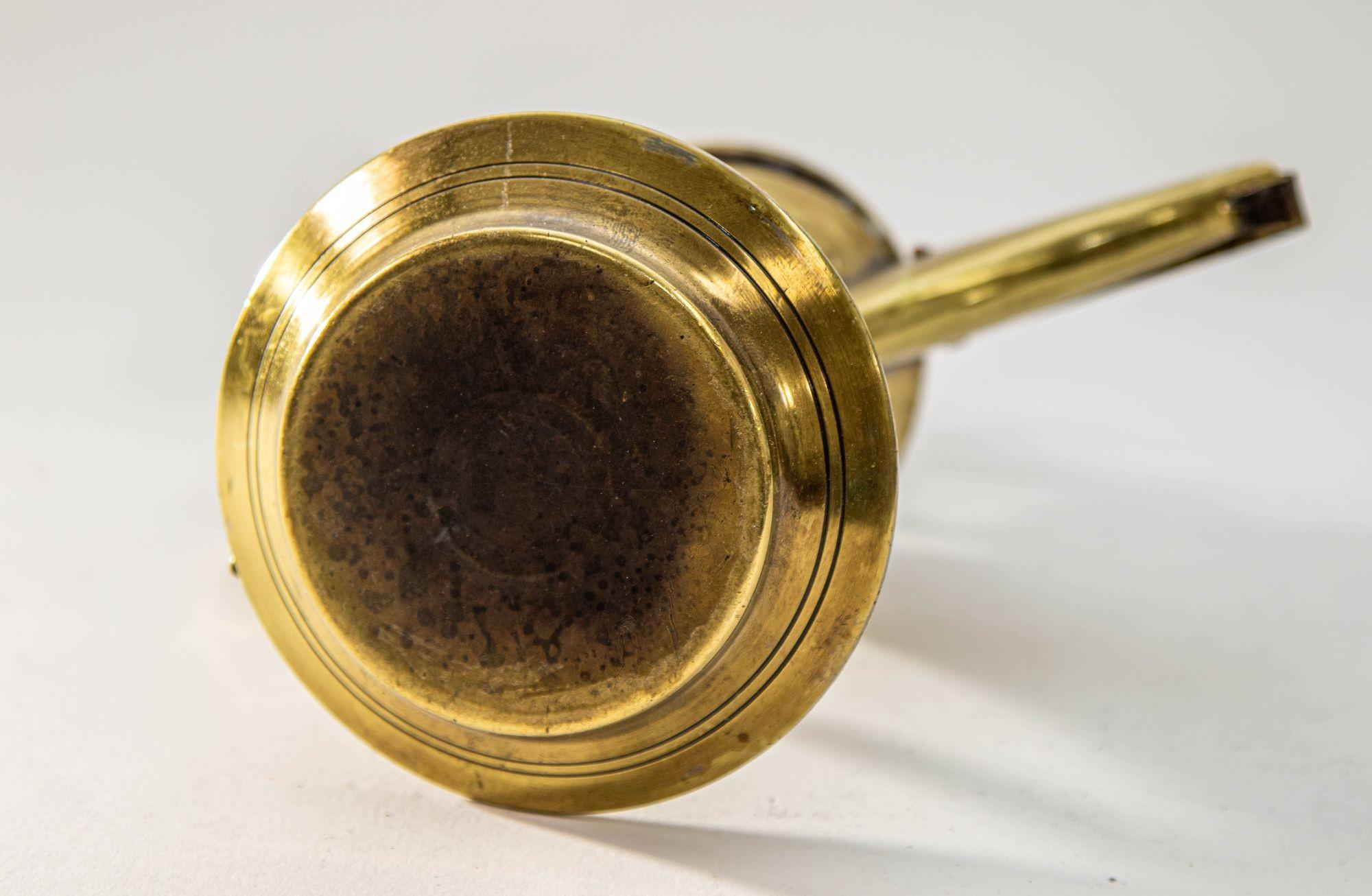 Antique Islamic Dallah Arabic Turkish Brass Coffee Pot or Tea Pot For Sale 3