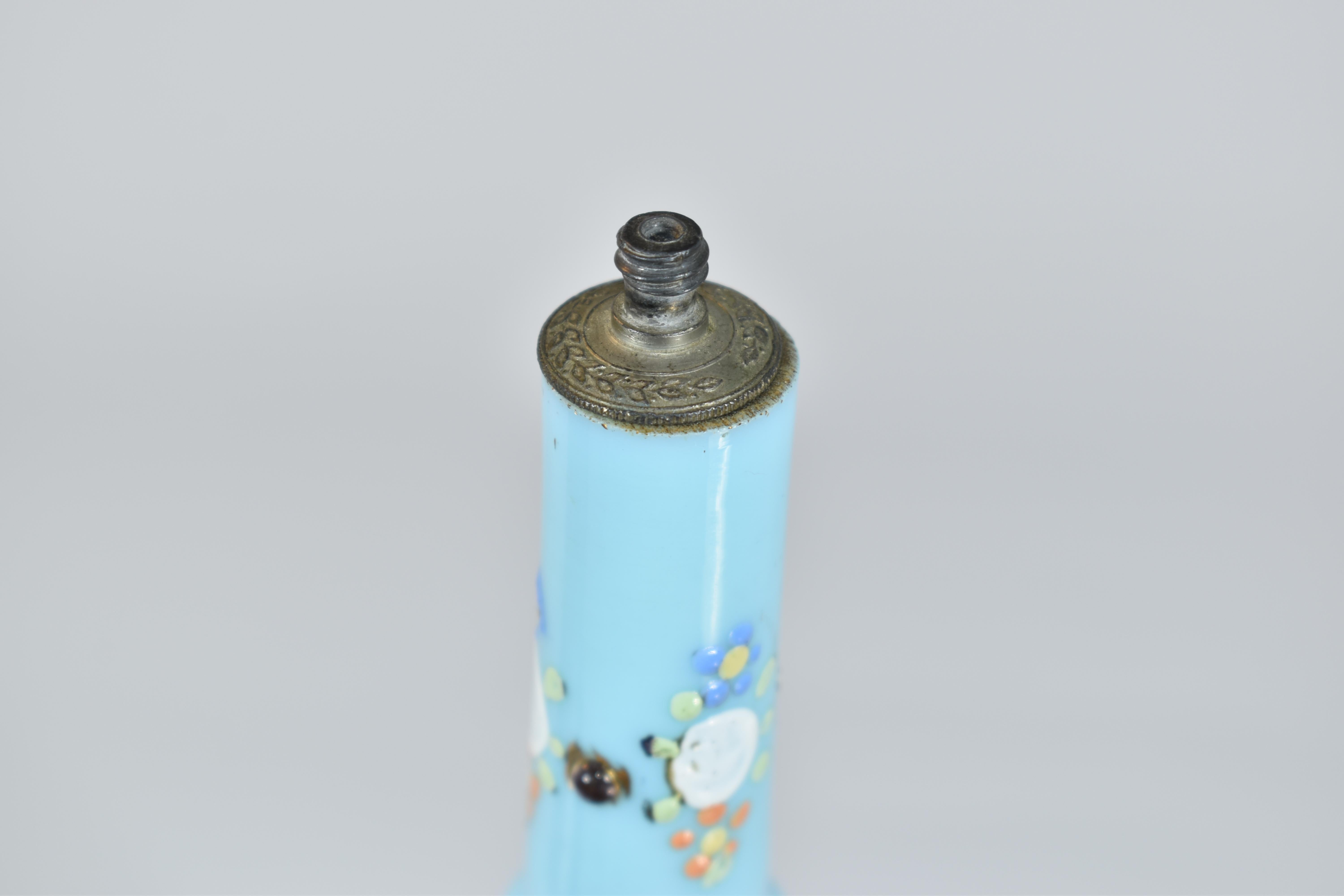 Antique Islamic Enameled Opaline Glass Rose Water Sprinkler, 19th Century For Sale 2