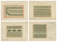 Antique Islamic Geometric Ornament Prints, Set of Four, Konya & Anatolia, 1924