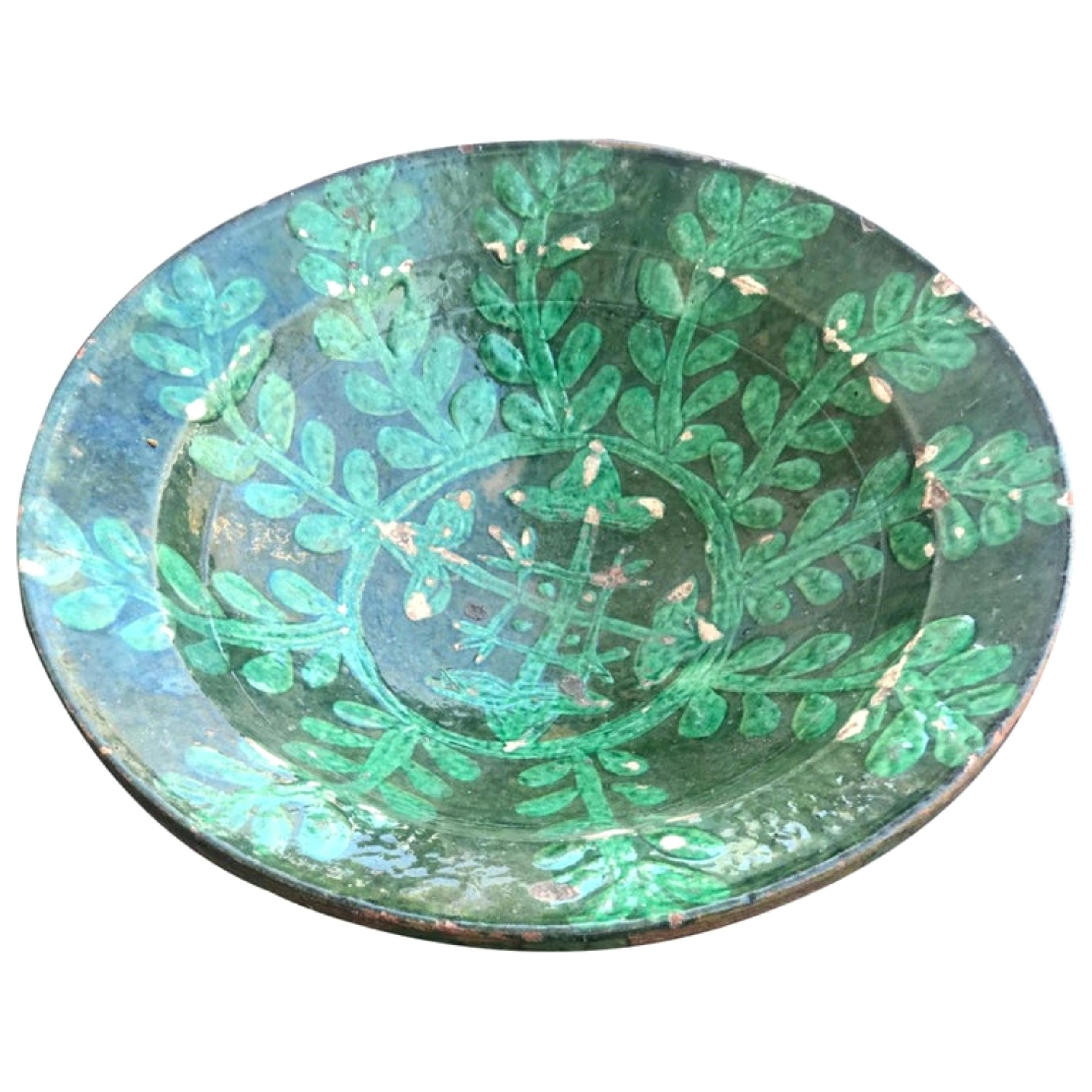 Islamic Kashan 13th Century Turquoise Glazed Pottery Bowl For Sale