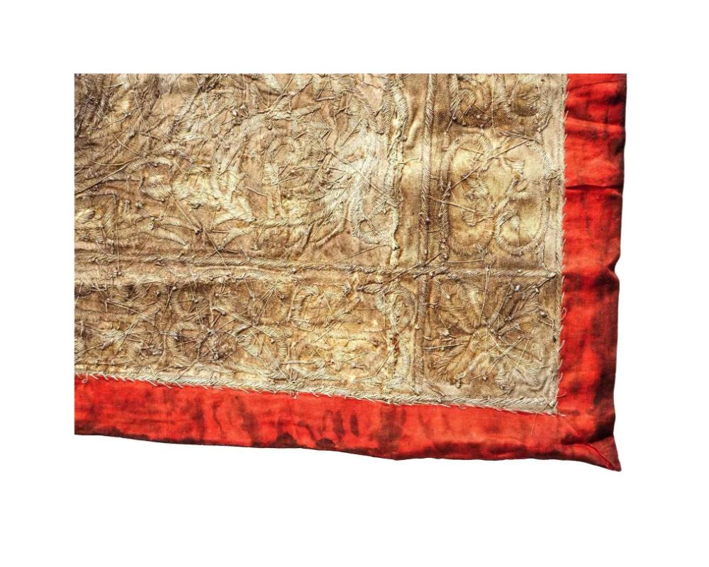 Textile Antique Islamic Metal Thread Embroidered Velvet Panel