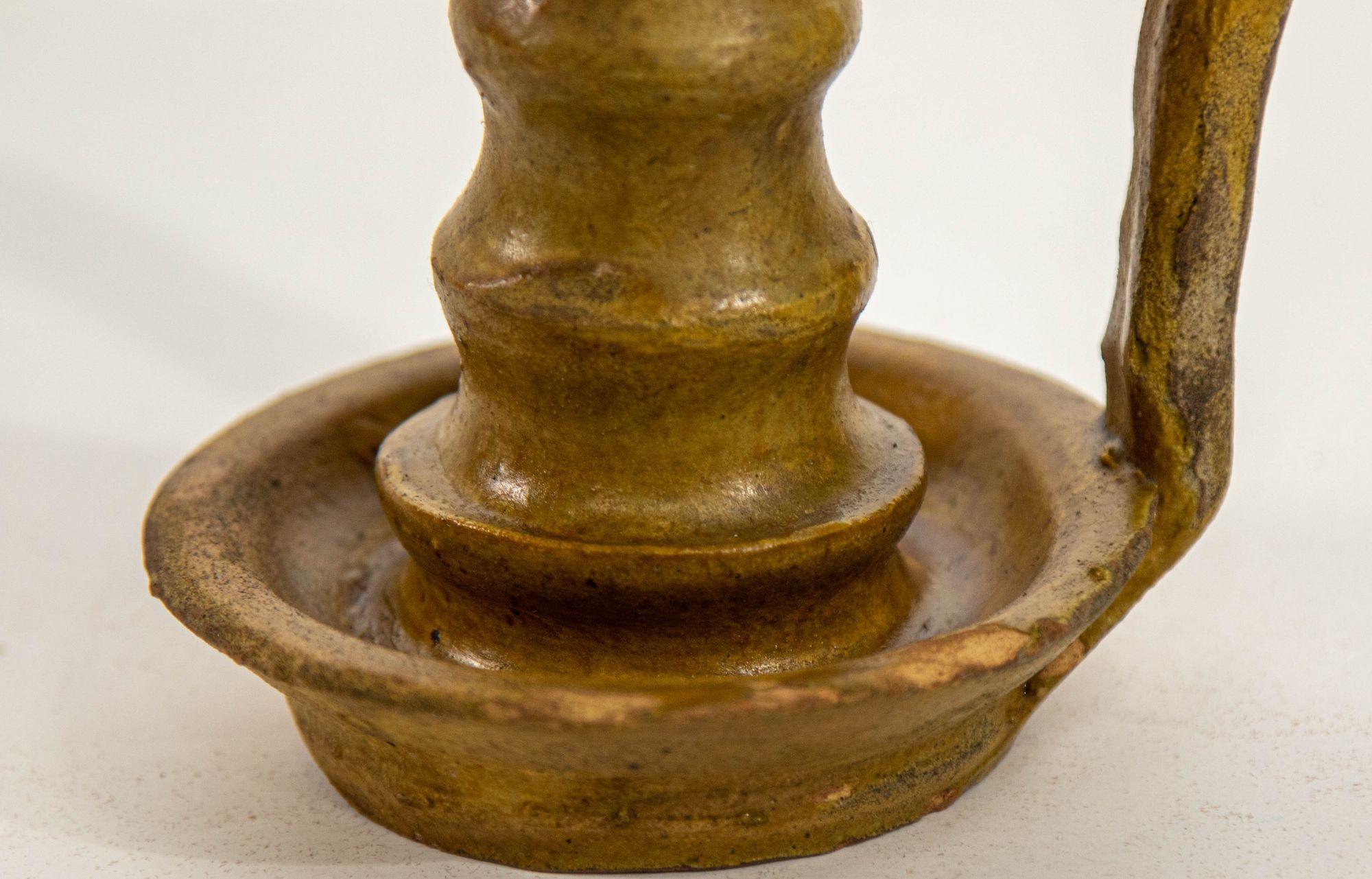 Antique Islamic Persian Nishapur Style Ceramic Glazed Oil Lamp For Sale 6