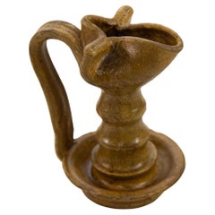 Antique Islamic Persian Nishapur Style Ceramic Glazed Oil Lamp