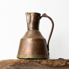 Antique Islamic Primitive Copper Water Jug Ewer, Ottoman Empire, 19th Century