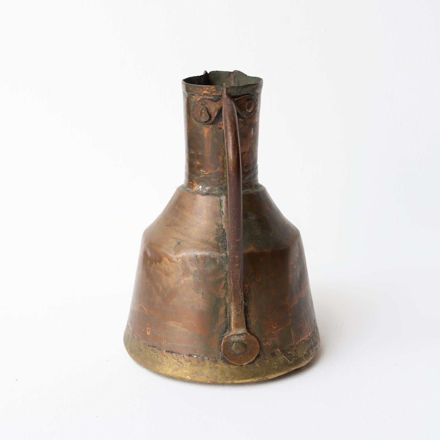Antique Islamic Primitive Copper Water Jug Ewer, Ottoman Empire, 19th Century In Good Condition For Sale In Bristol, GB