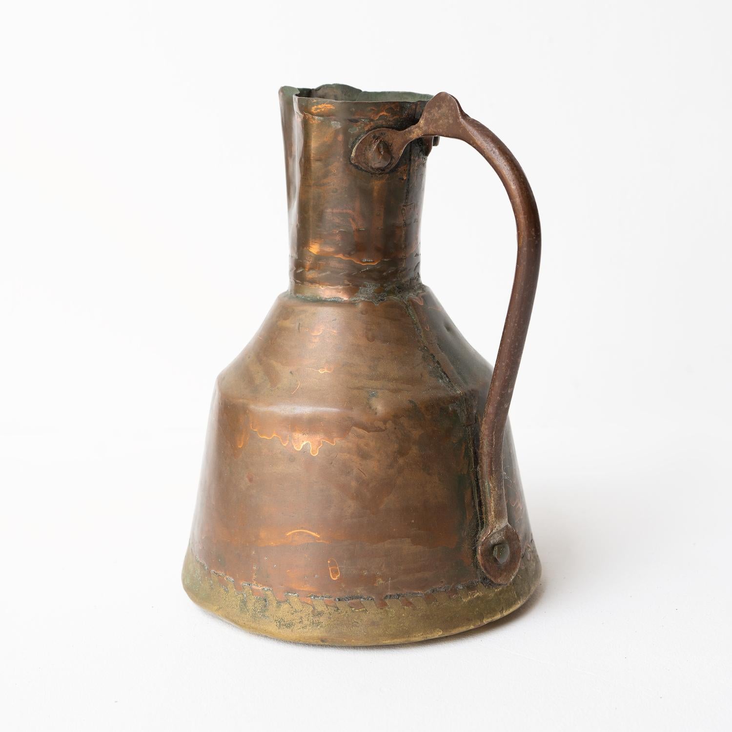 Antique Islamic Primitive Copper Water Jug Ewer, Ottoman Empire, 19th Century For Sale 1