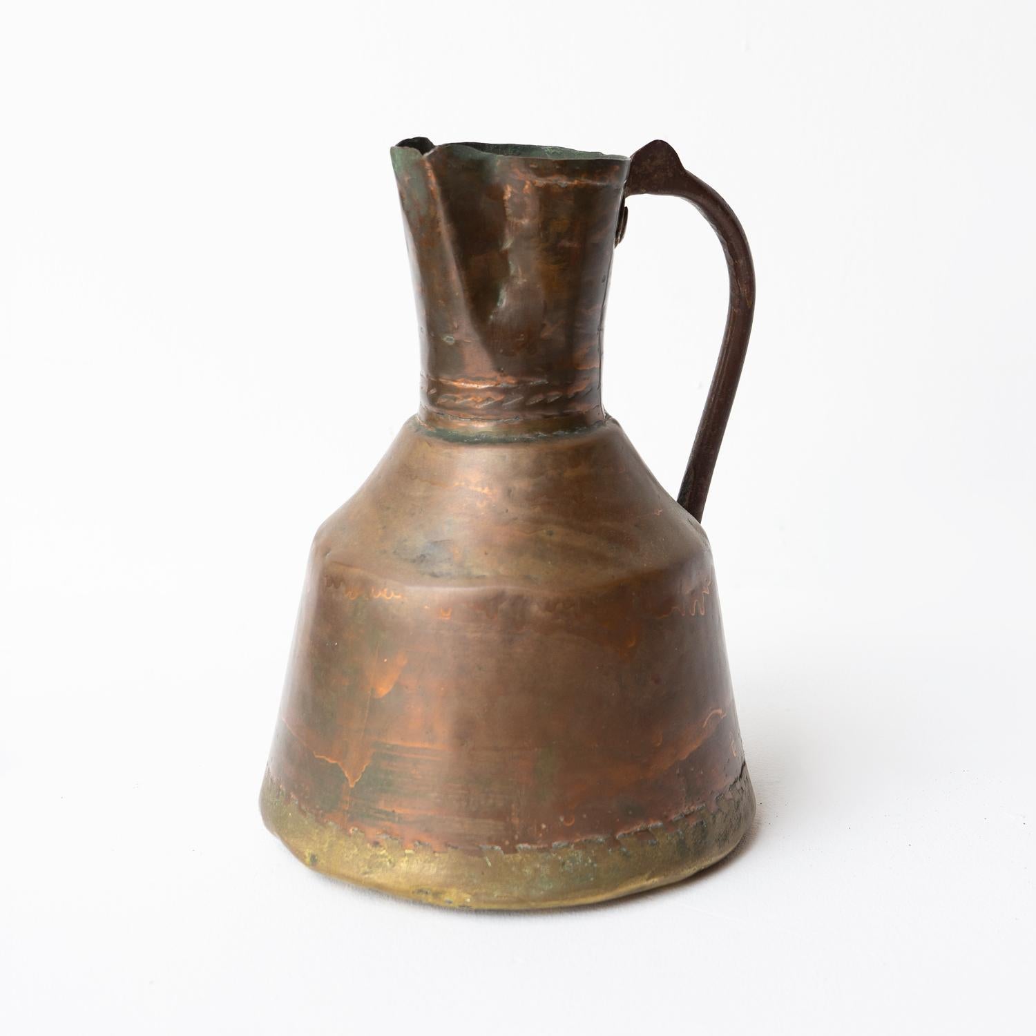 Antique Islamic Primitive Copper Water Jug Ewer, Ottoman Empire, 19th Century For Sale 2