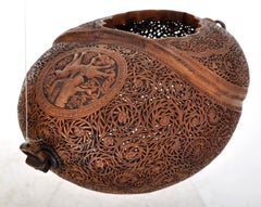 Antique Islamic Qajar Persian Sufi Arab Brass Kashkul / Begging Bowl, circa 1800