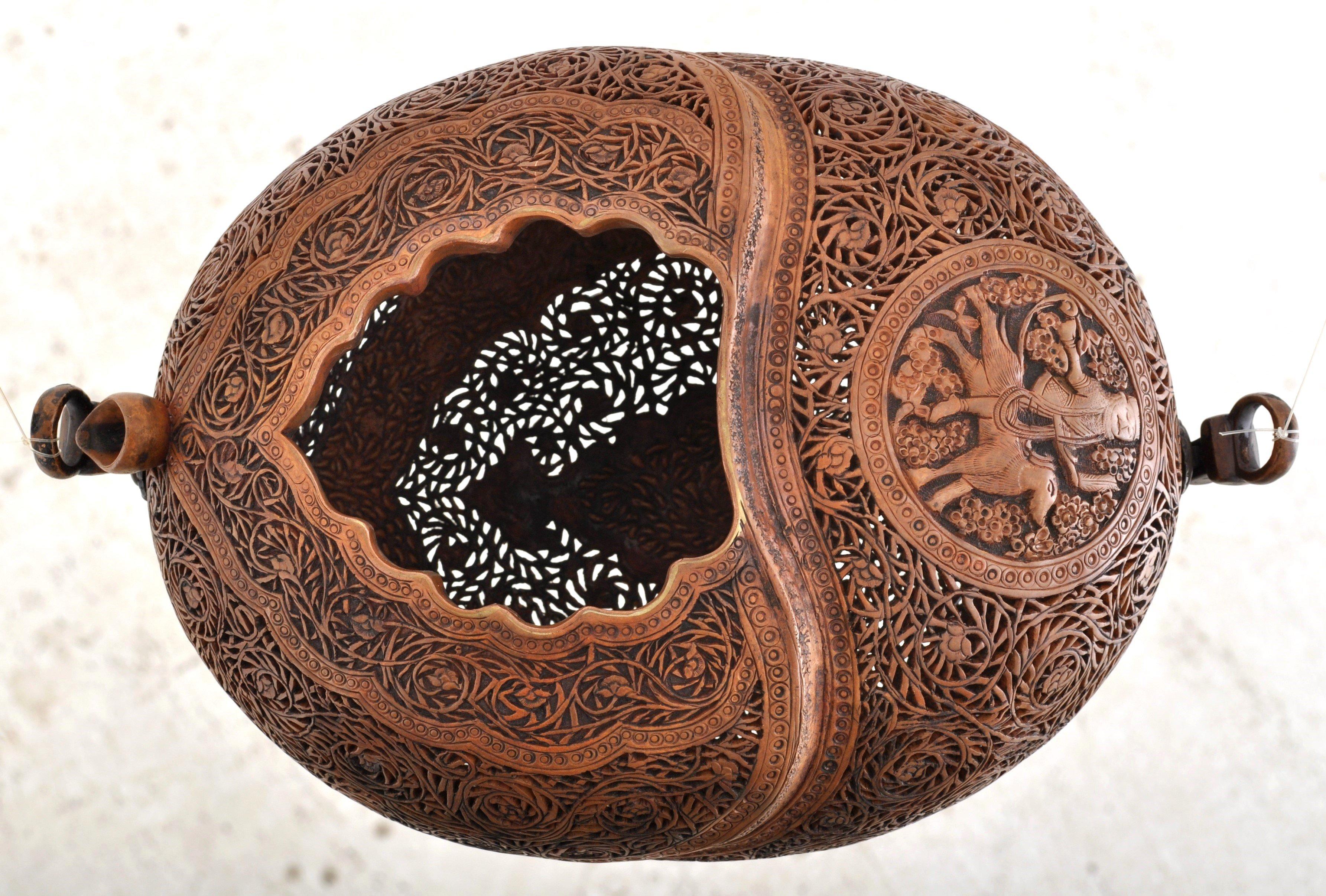 Antique Islamic Qajar Persian Sufi Arab Brass Kashkul / Begging Bowl, circa 1800 In Good Condition In Portland, OR