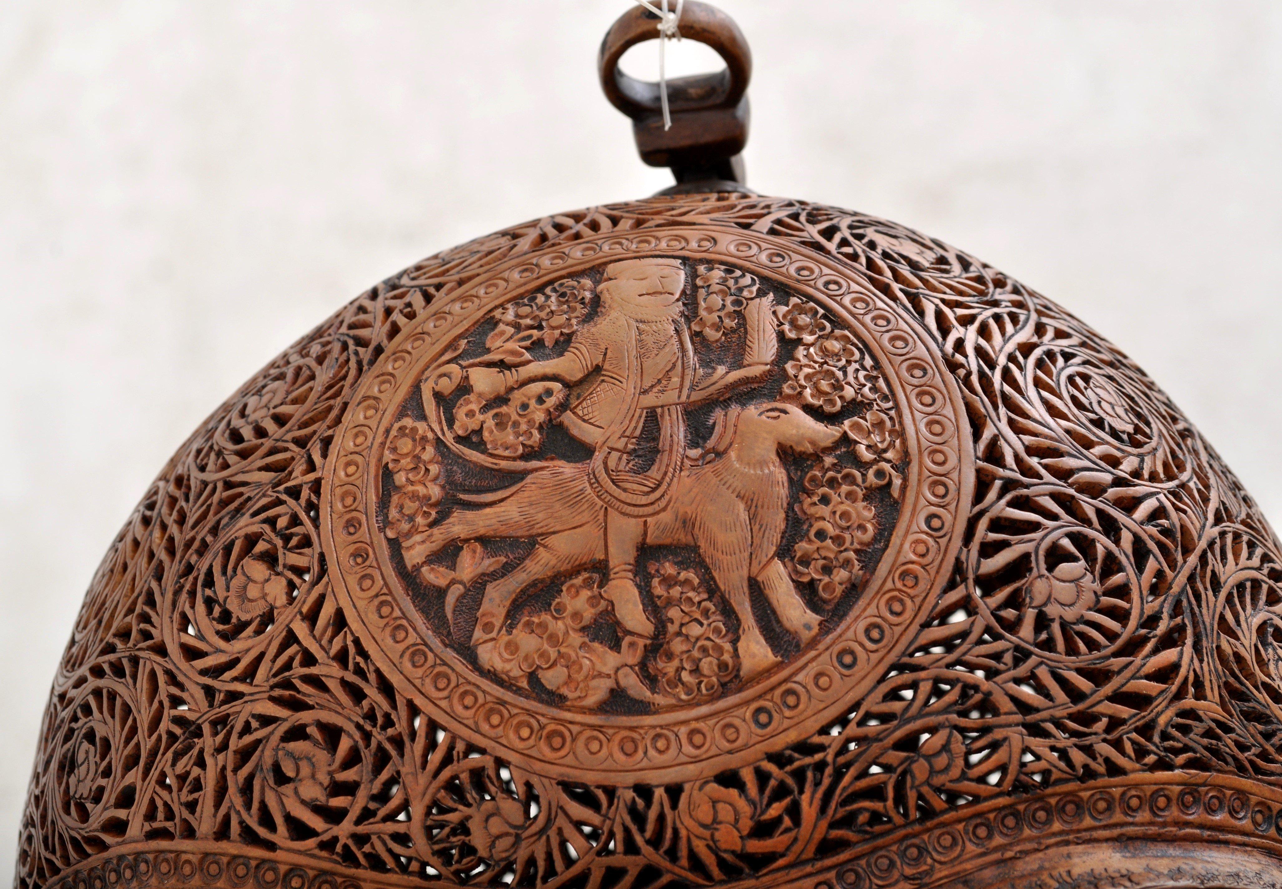 Antique Islamic Qajar Persian Sufi Arab Brass Kashkul / Begging Bowl, circa 1800 2