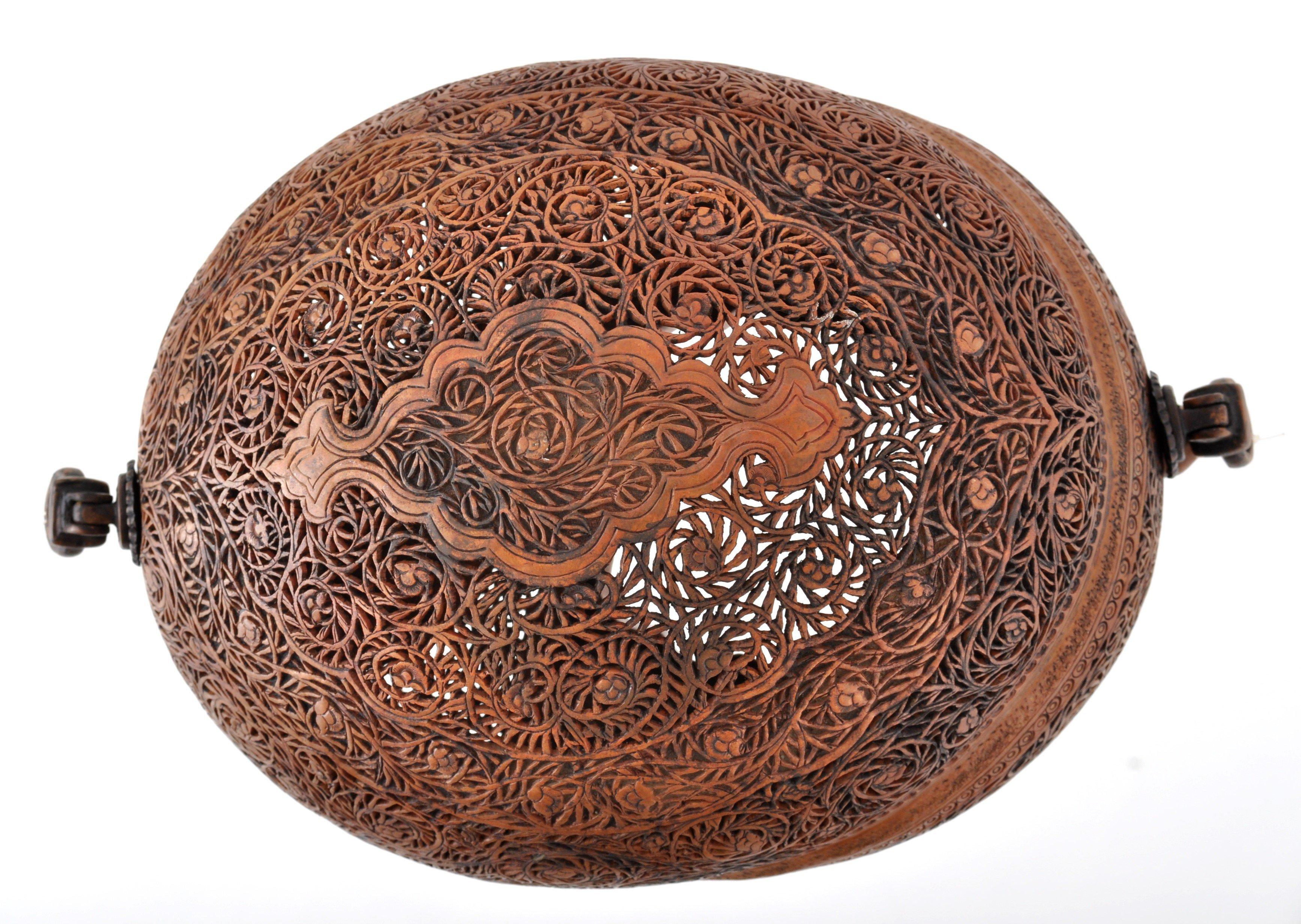 Antique Islamic Qajar Persian Sufi Arab Brass Kashkul / Begging Bowl, circa 1800 3