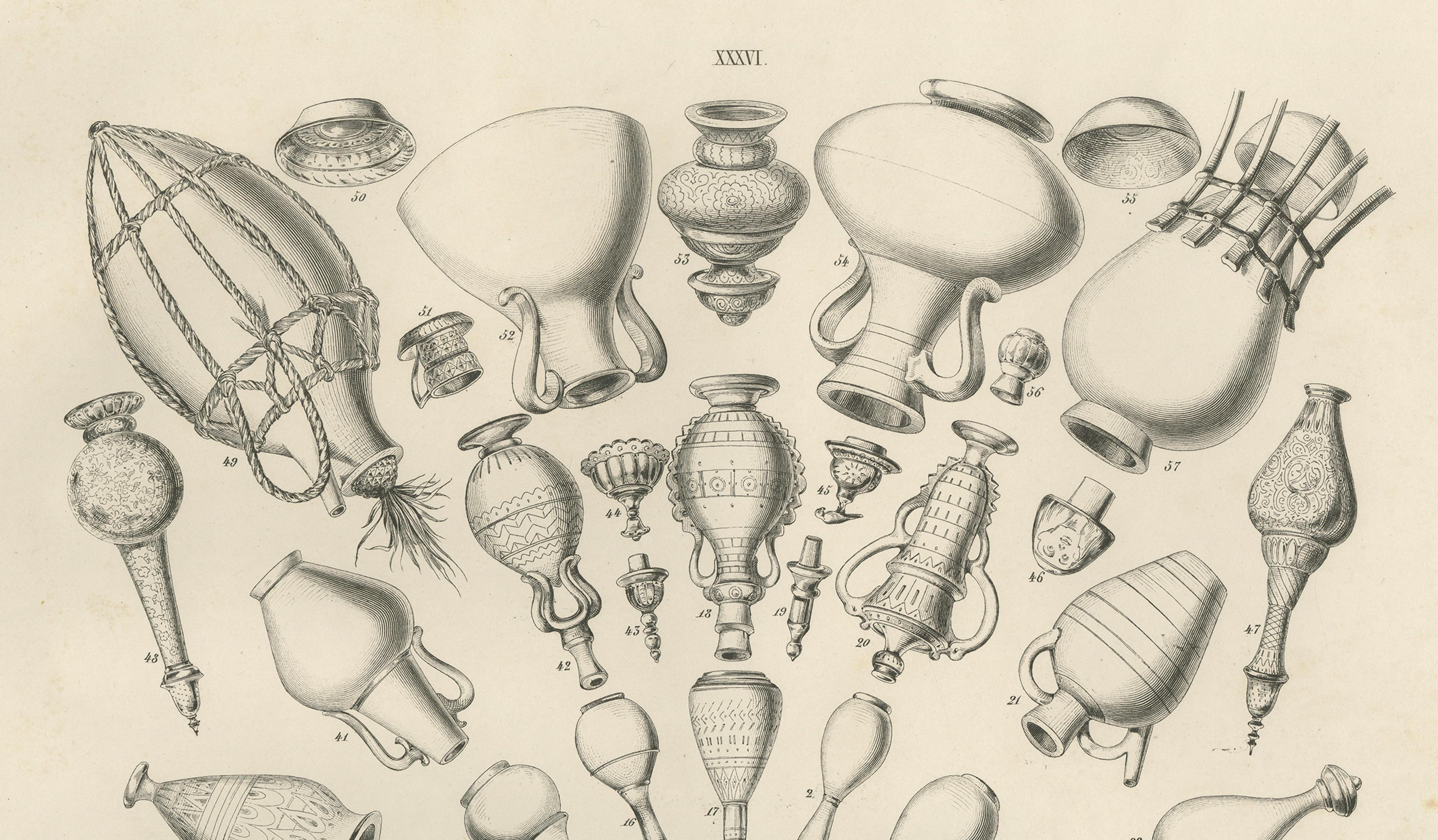 Antike islamische Gefäße und Metallarbeiten Objektstudie, Maximilian Ägypten 1846 im Zustand „Gut“ im Angebot in Langweer, NL